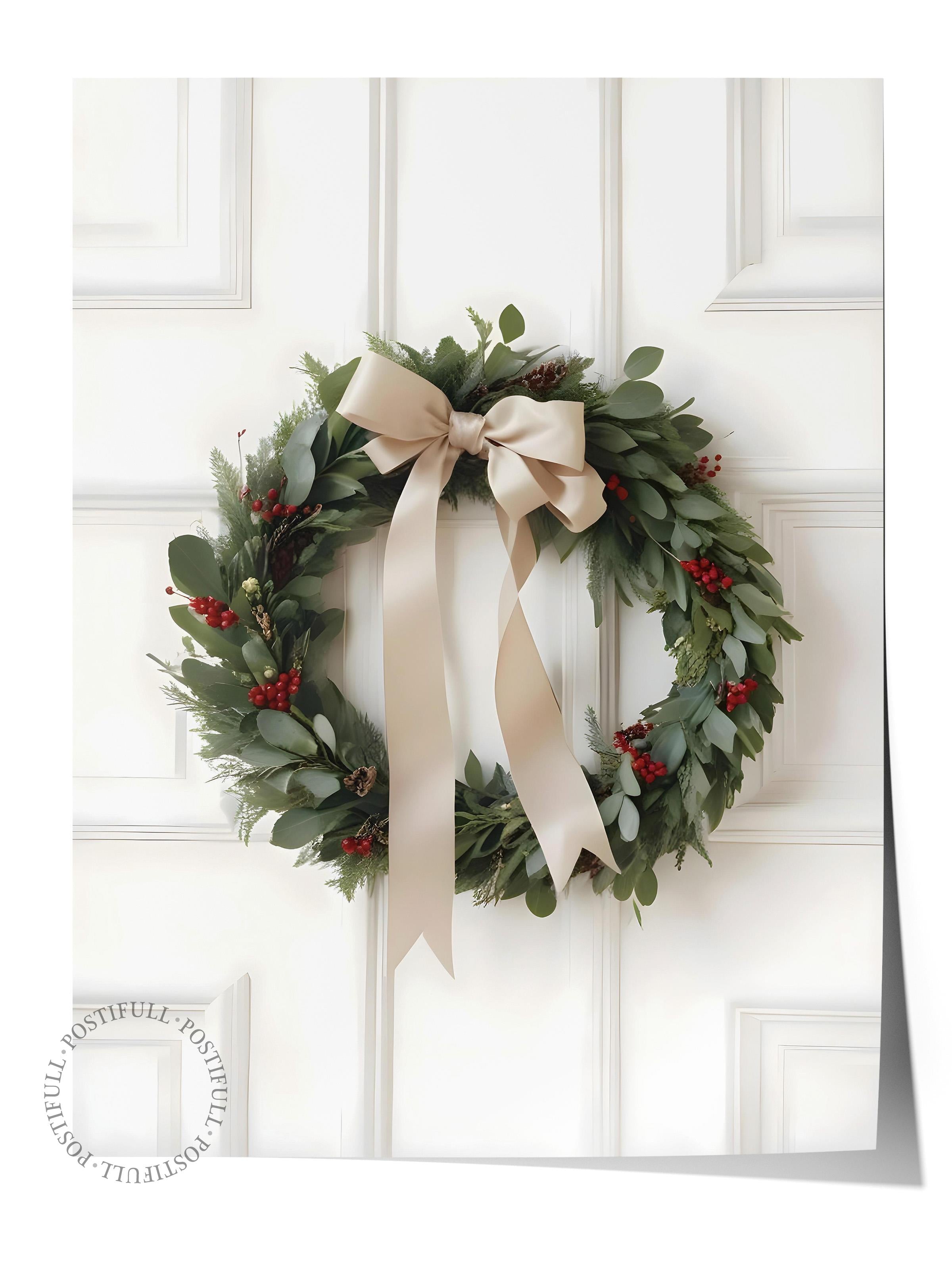 Çerçevesiz Yılbaşı Posteri, Yılbaşı Dekoru, Comfort Serisi, Eucalyptus Wreath Poster, NO:108621