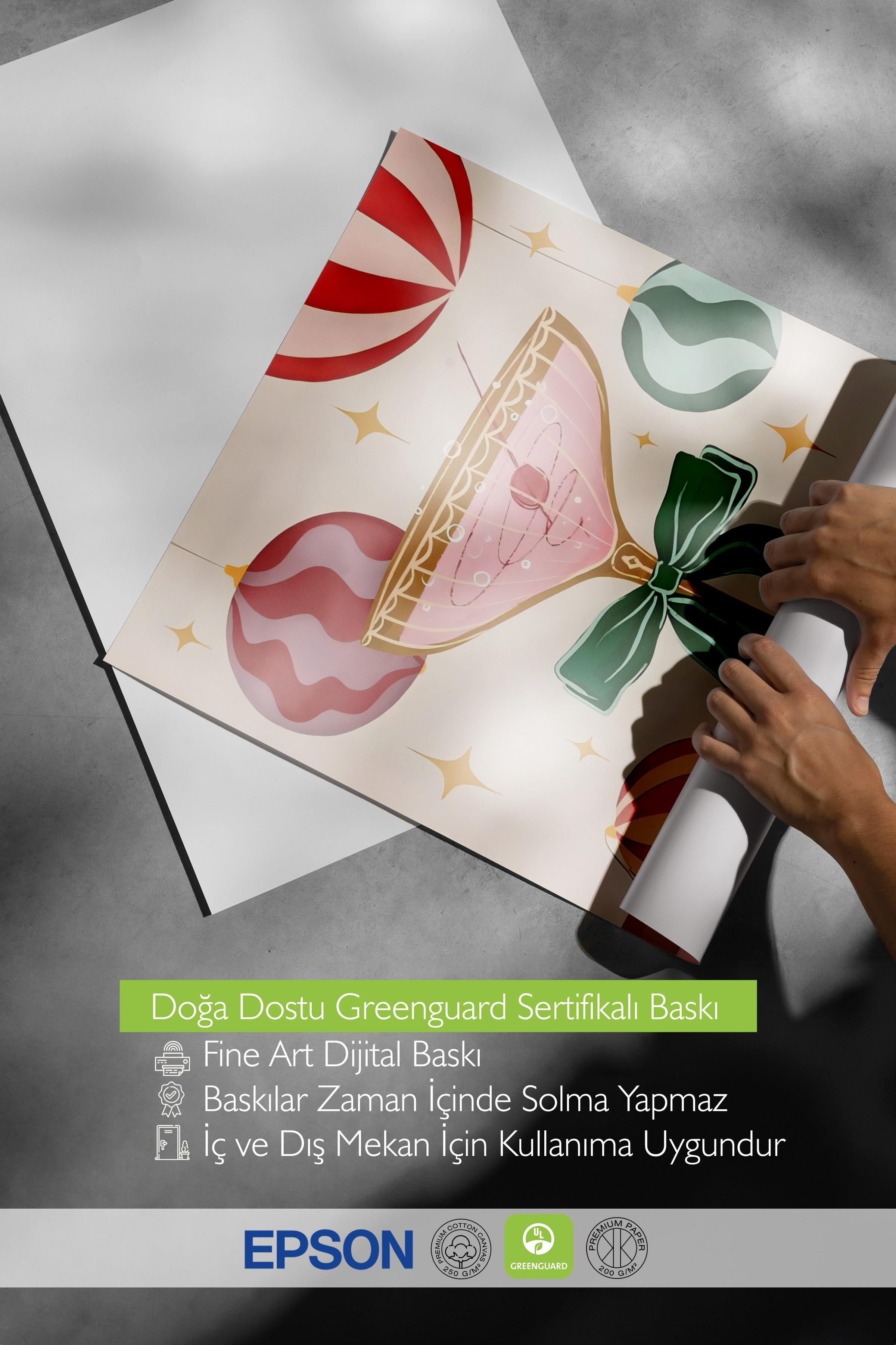 Çerçevesiz Yılbaşı Posteri, Yılbaşı Dekoru, Comfort Serisi, Festive Cocktail Poster, NO:108676