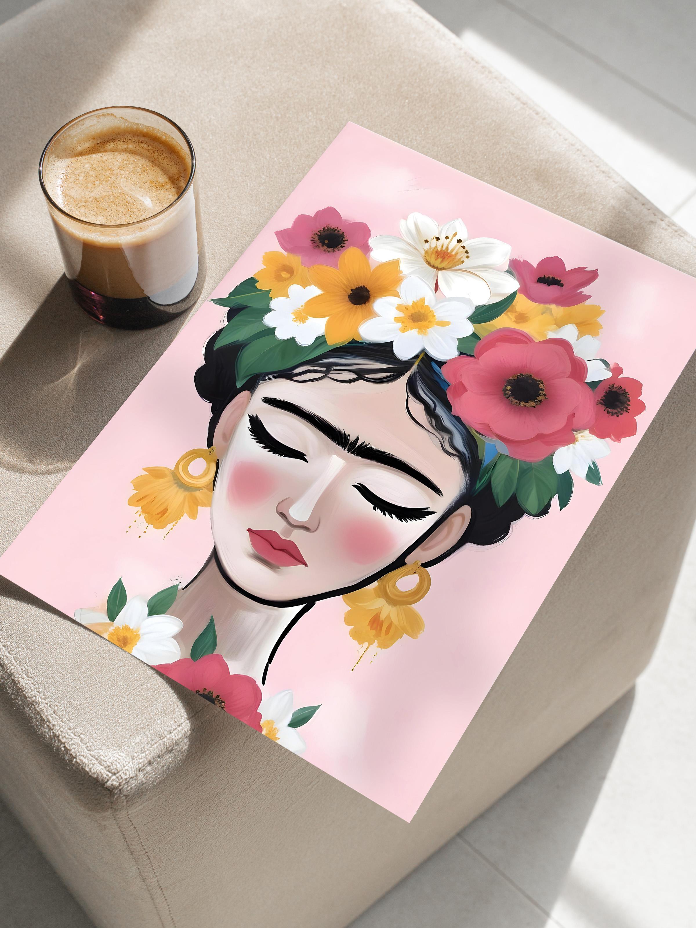 Çerçevesiz Poster, HD Kalite Duvar Posteri,Comfort Serisi, Frida Art Poster, NO:108651