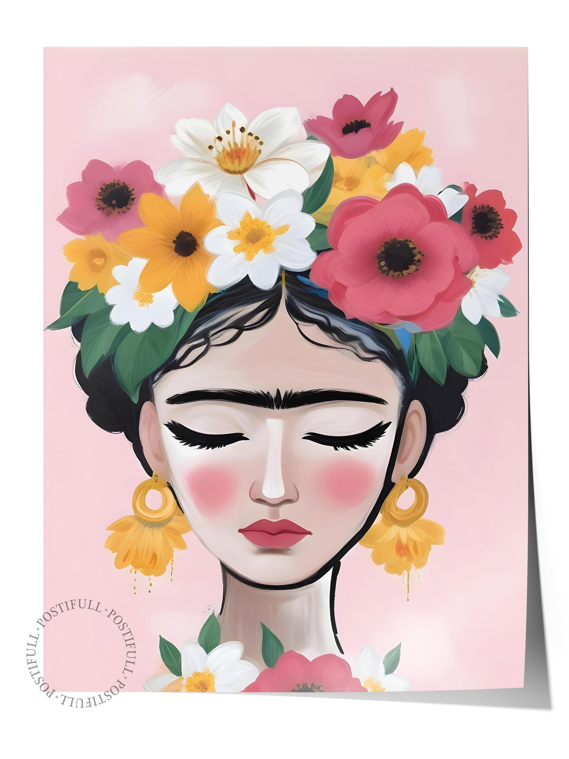 Çerçevesiz Poster, HD Kalite Duvar Posteri,Comfort Serisi, Frida Art Poster, NO:108651