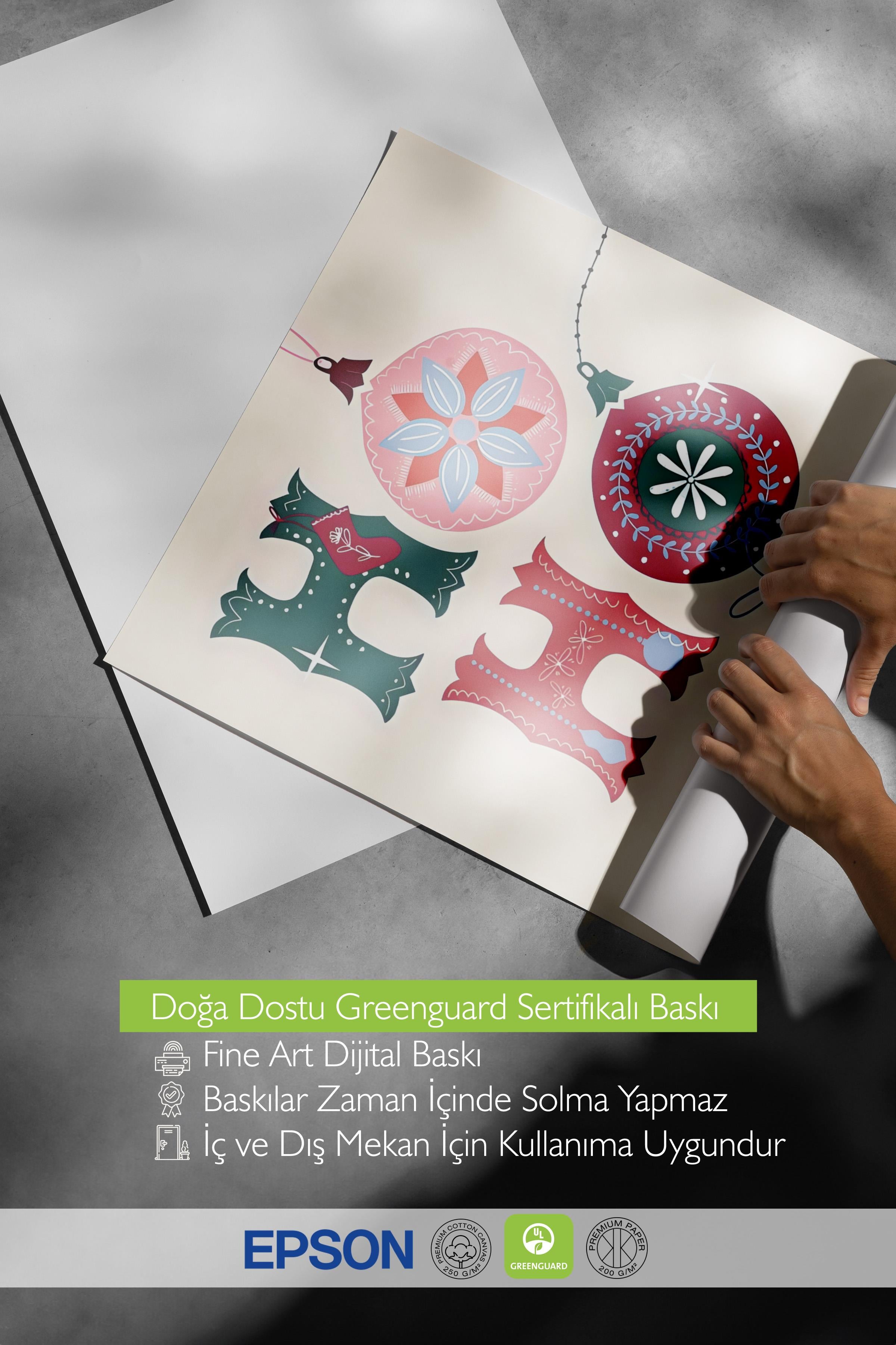 Çerçevesiz Yılbaşı Posteri, Yılbaşı Dekoru, Comfort Serisi, Ho Ho Ho Poster, NO:108677