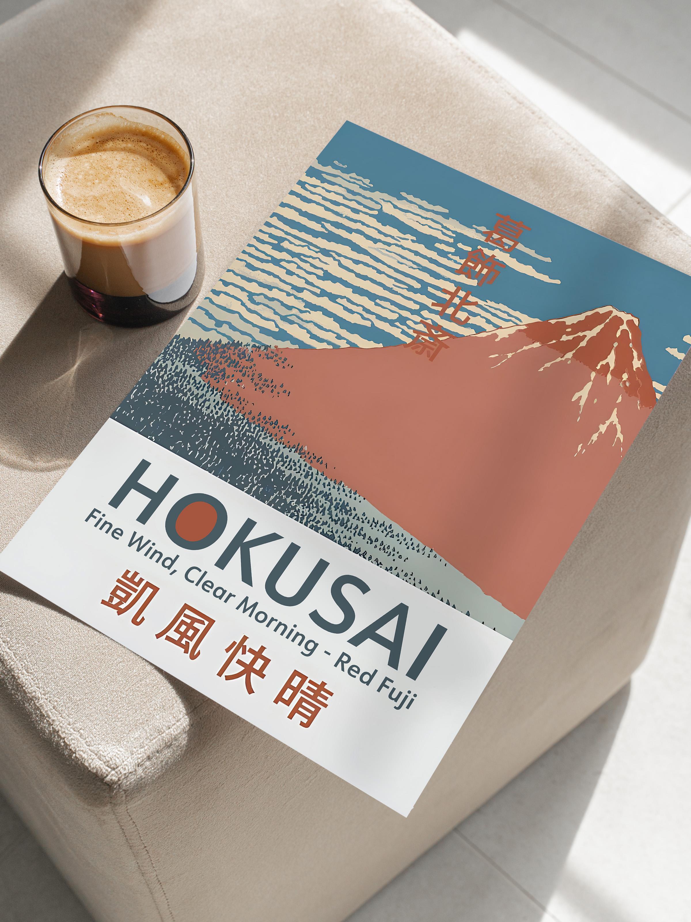 Çerçevesiz Poster, Comfort Serisi, Hokusai - Fine Wind Clear Morning Poster, NO:108714