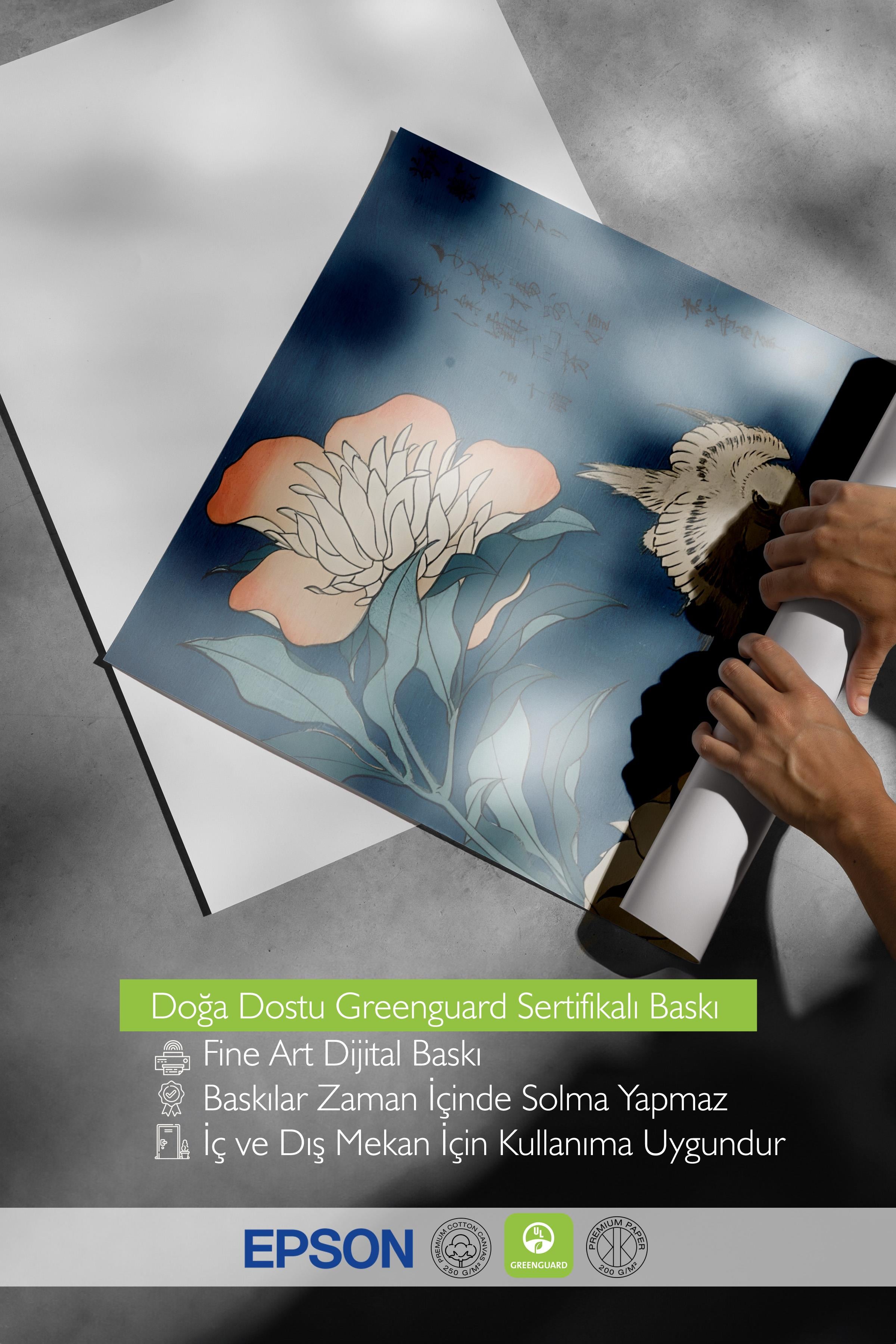 Çerçevesiz Poster, Comfort Serisi, Hokusai - Peonies And Canary Poster, NO:108694