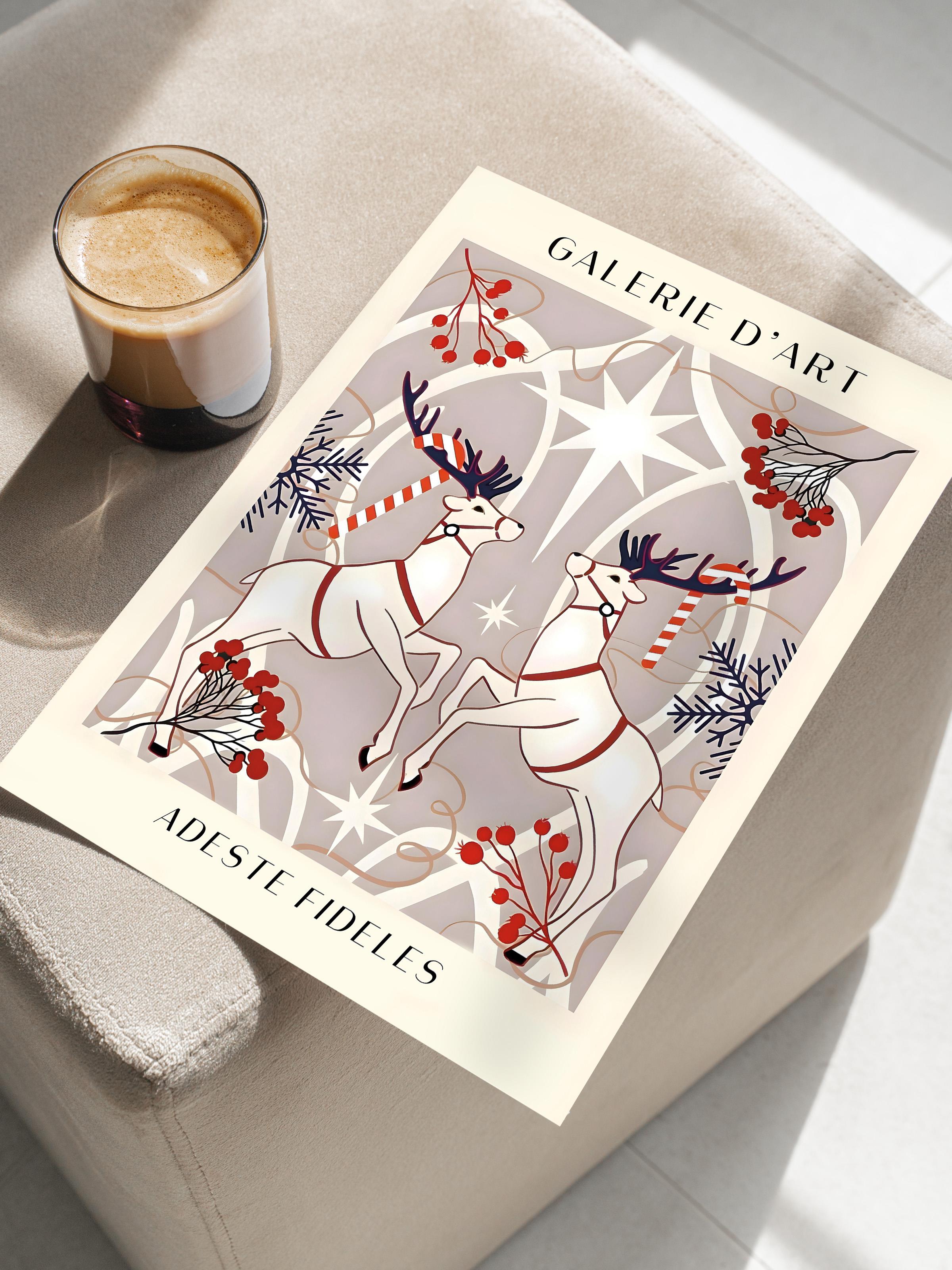 Çerçevesiz Yılbaşı Posteri, Yılbaşı Dekoru, Comfort Serisi, Holiday Pattern Poster, NO:108680