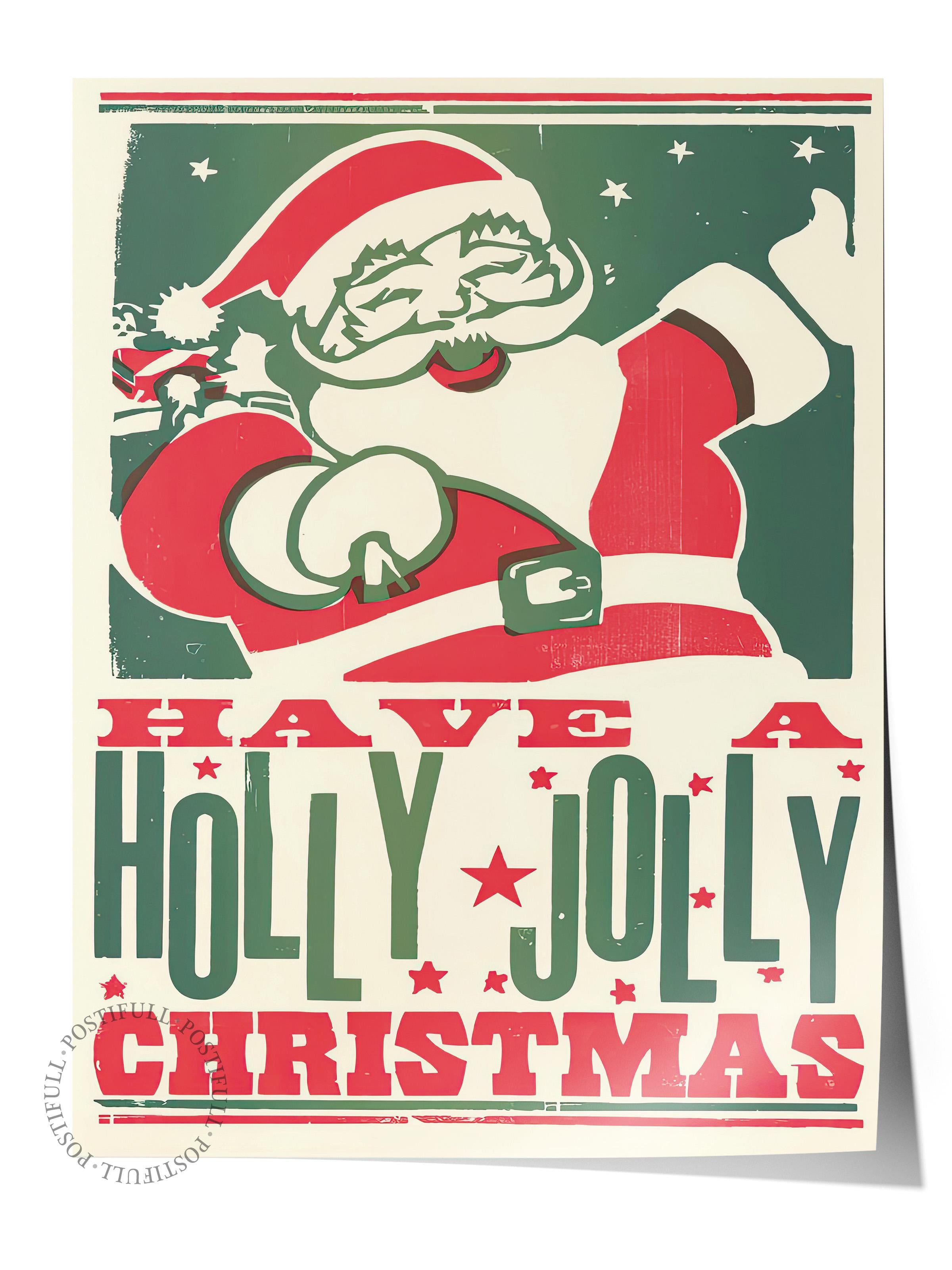 Çerçevesiz Yılbaşı Posteri, Yılbaşı Dekoru, Comfort Serisi, Holly Jolly Christmas Poster, NO:108683