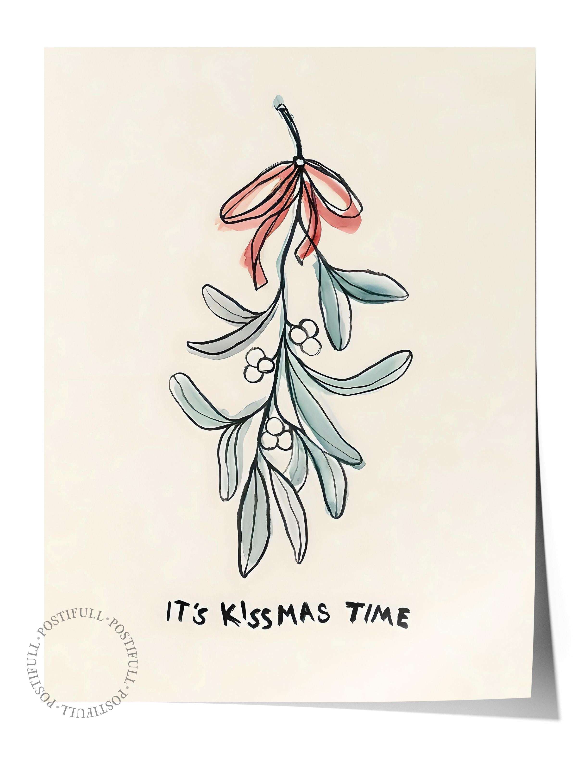 Çerçevesiz Yılbaşı Posteri, Yılbaşı Dekoru, Comfort Serisi, It's Kissmas Time Poster, NO:108678