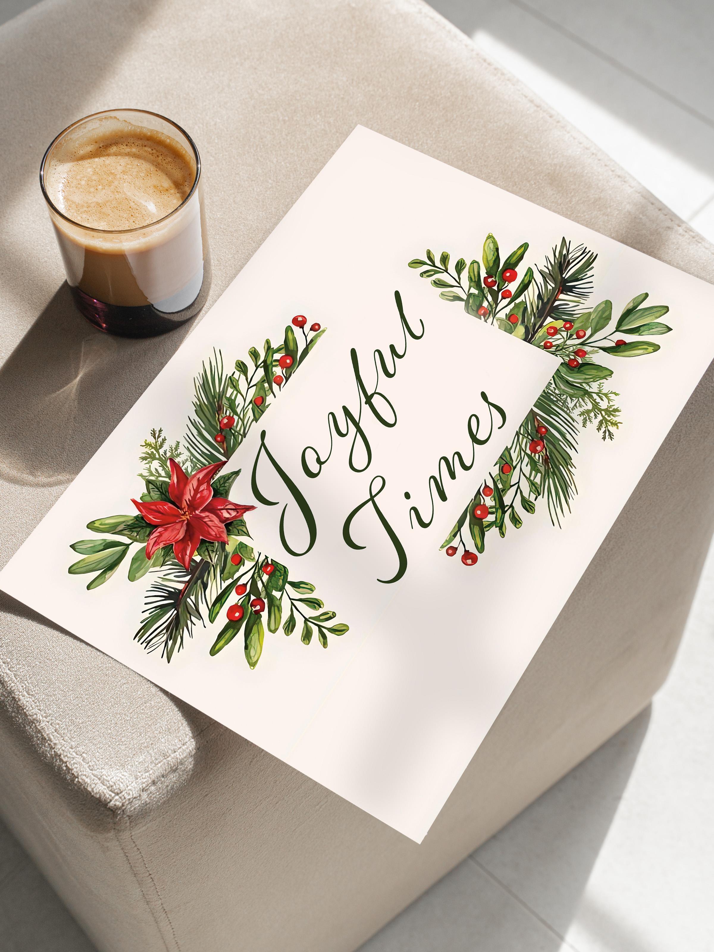 Çerçevesiz Yılbaşı Posteri, Yılbaşı Dekoru, Comfort Serisi, Joyful Times Poster, NO:108633