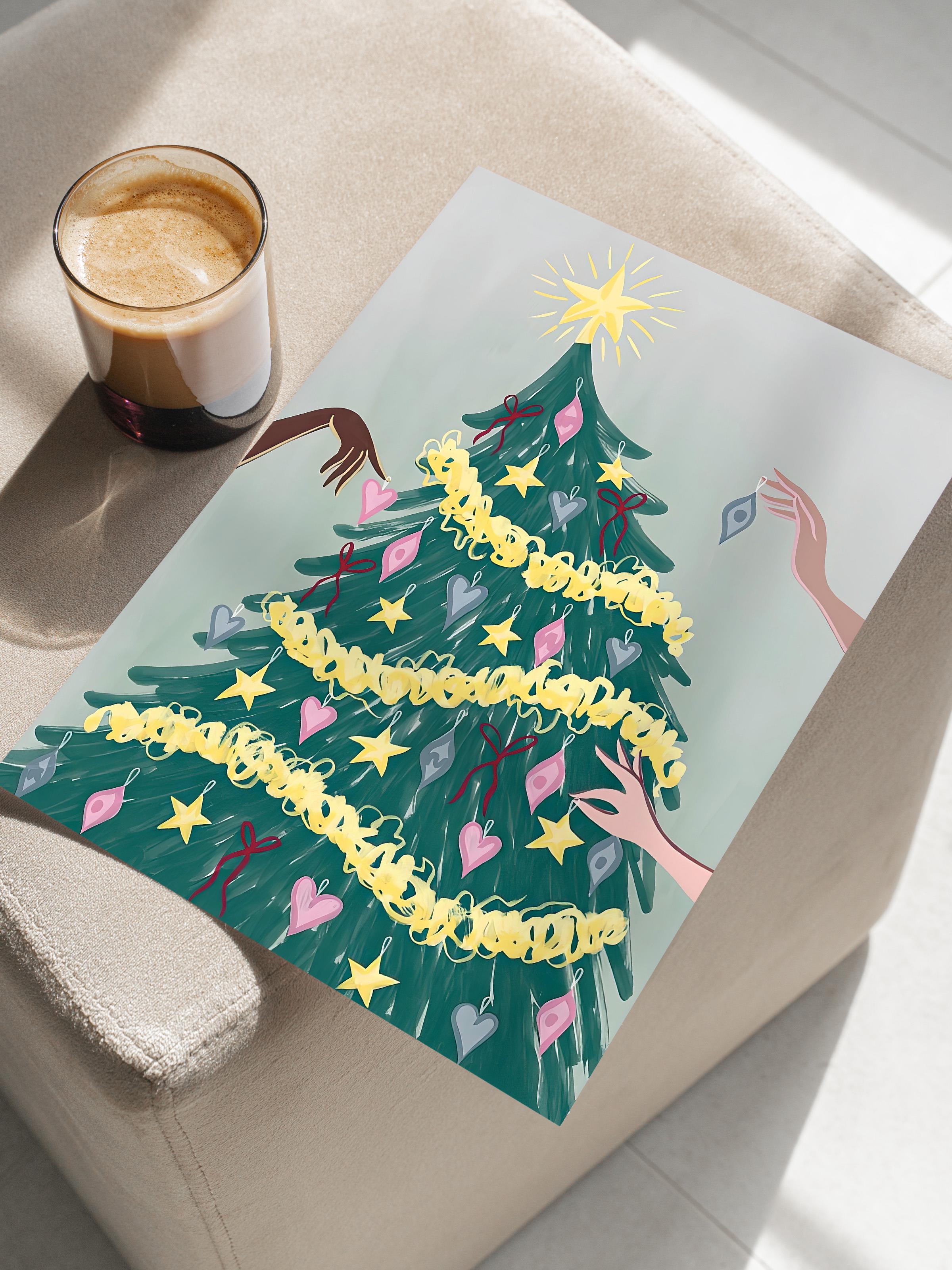 Çerçevesiz Yılbaşı Posteri, Yılbaşı Dekoru, Comfort Serisi, Joyful Tree Poster, NO:108674