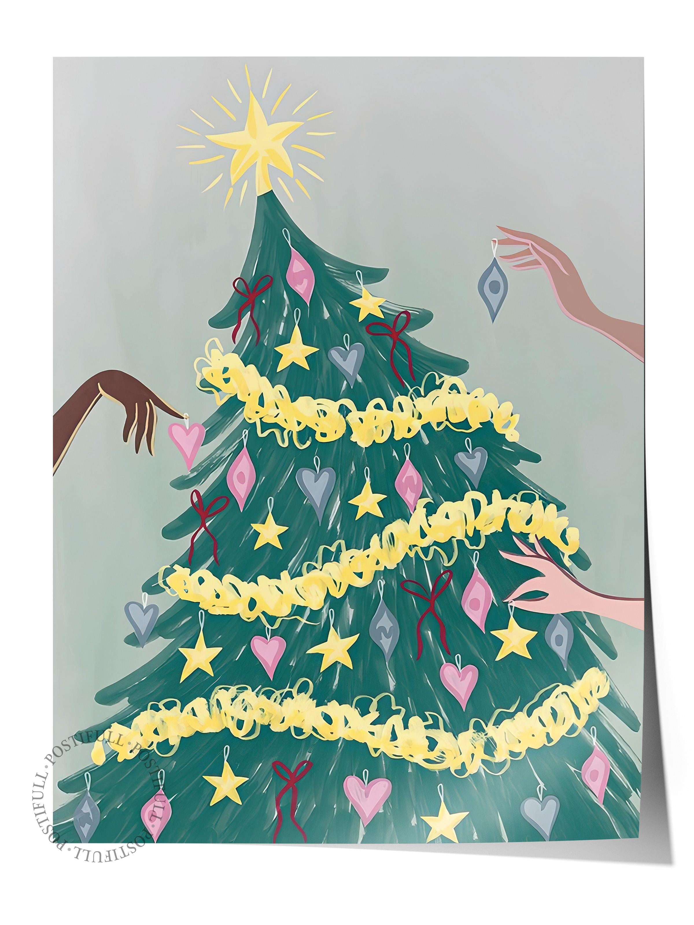 Çerçevesiz Yılbaşı Posteri, Yılbaşı Dekoru, Comfort Serisi, Joyful Tree Poster, NO:108674