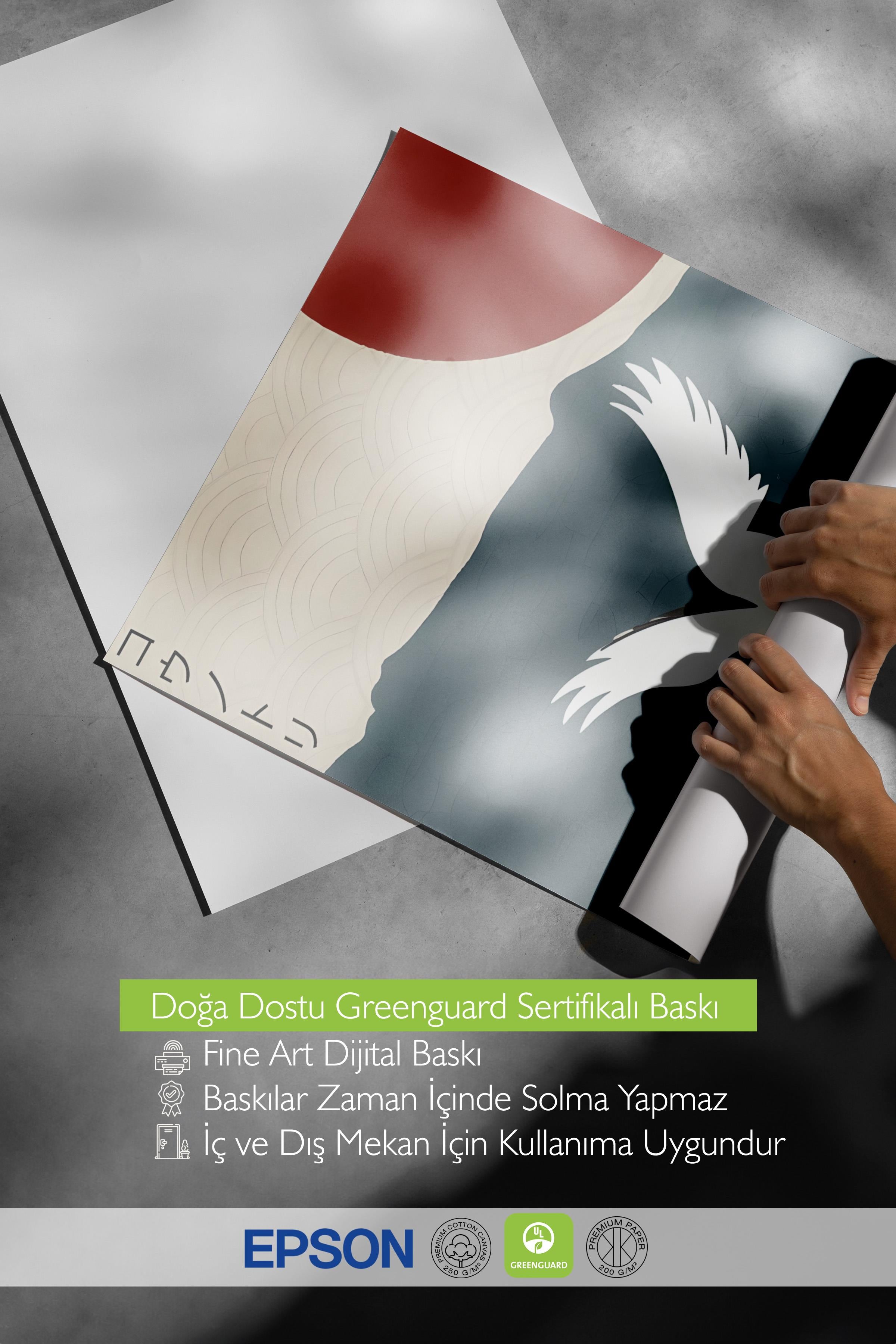 Çerçevesiz Poster, HD Kalite Duvar Posteri,Comfort Serisi, Landscape And Crane Poster, NO:108698