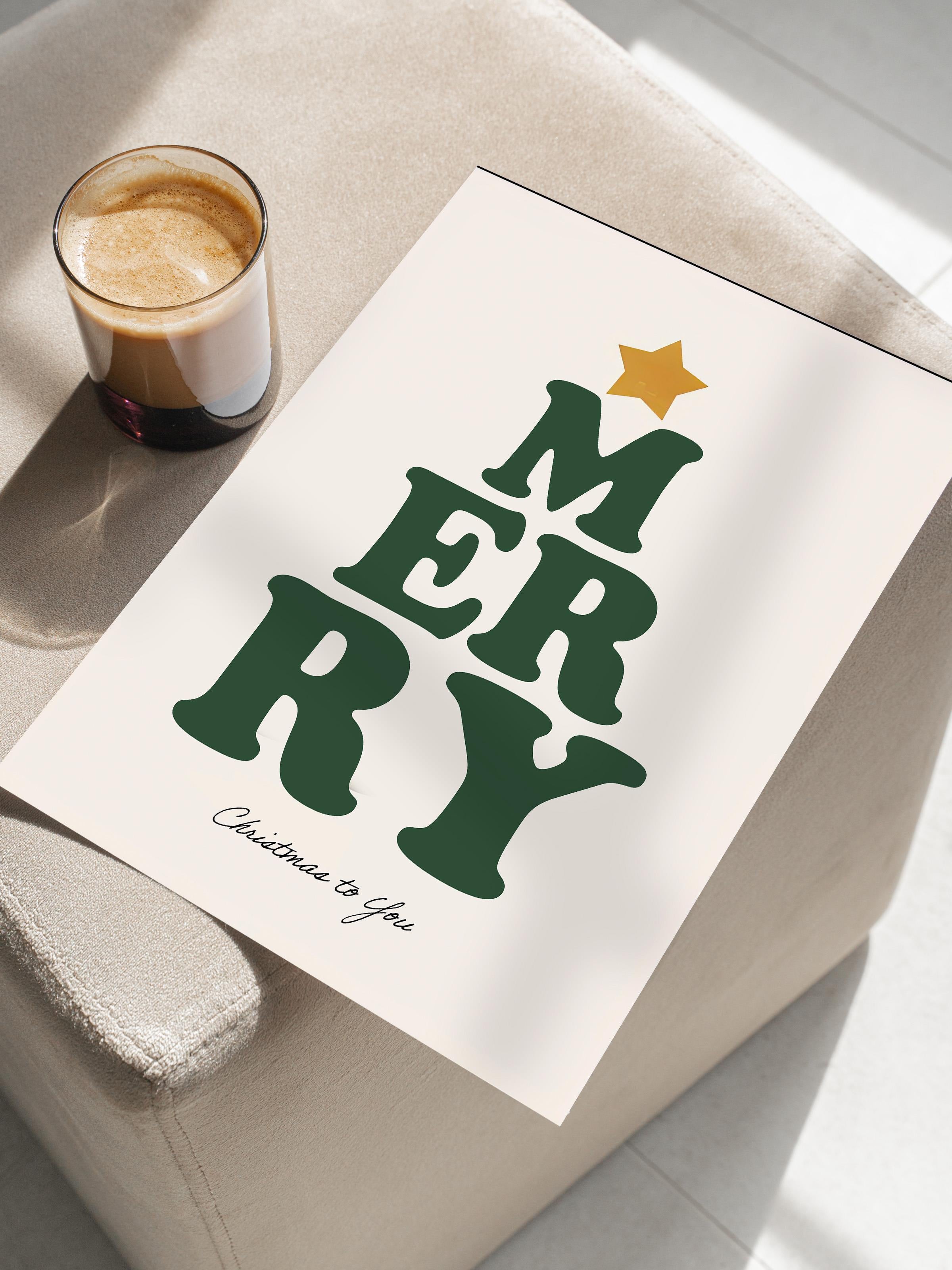 Çerçevesiz Yılbaşı Posteri, Yılbaşı Dekoru, Comfort Serisi, Merry Poster, NO:108684