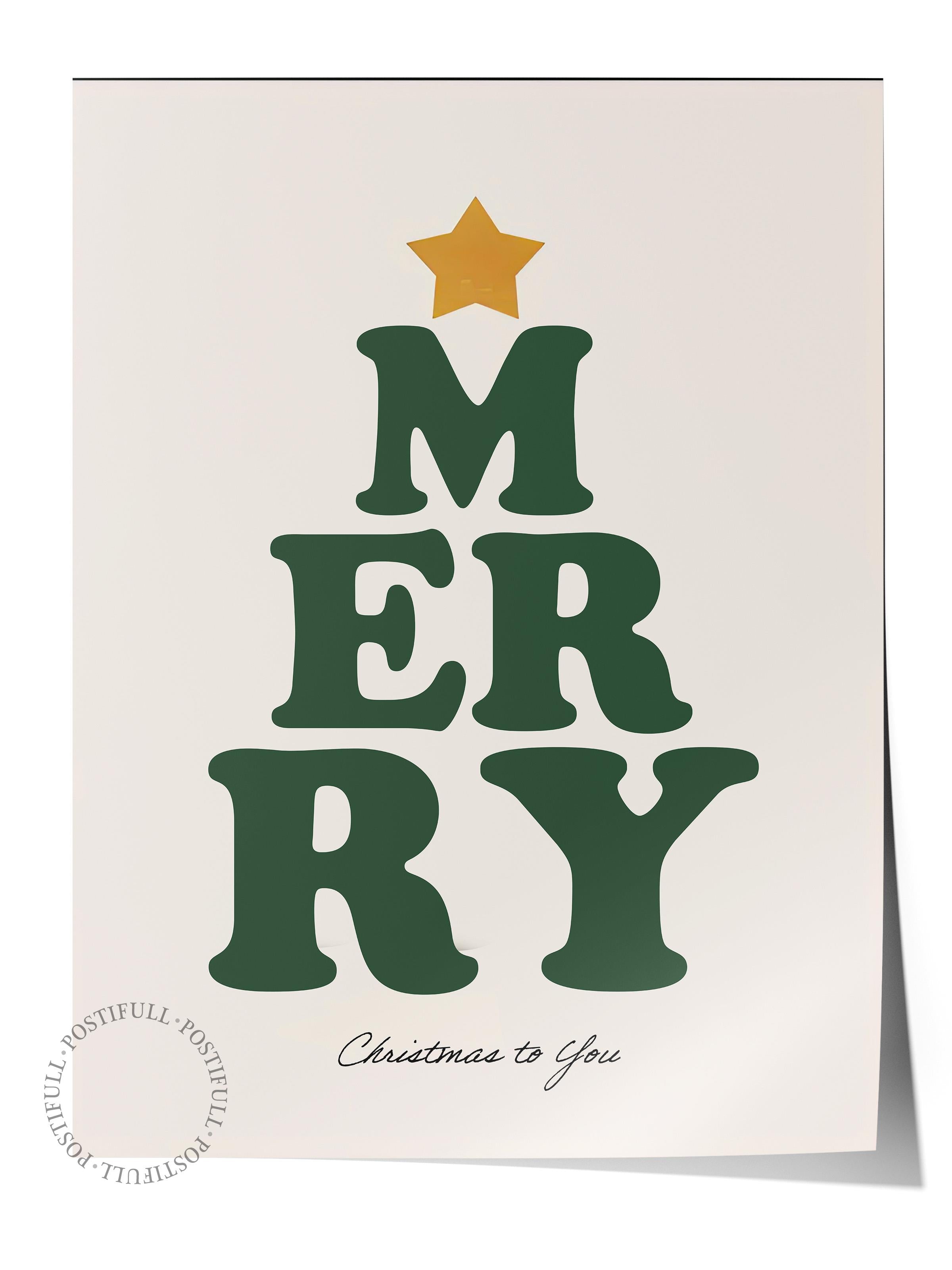 Çerçevesiz Yılbaşı Posteri, Yılbaşı Dekoru, Comfort Serisi, Merry Poster, NO:108684