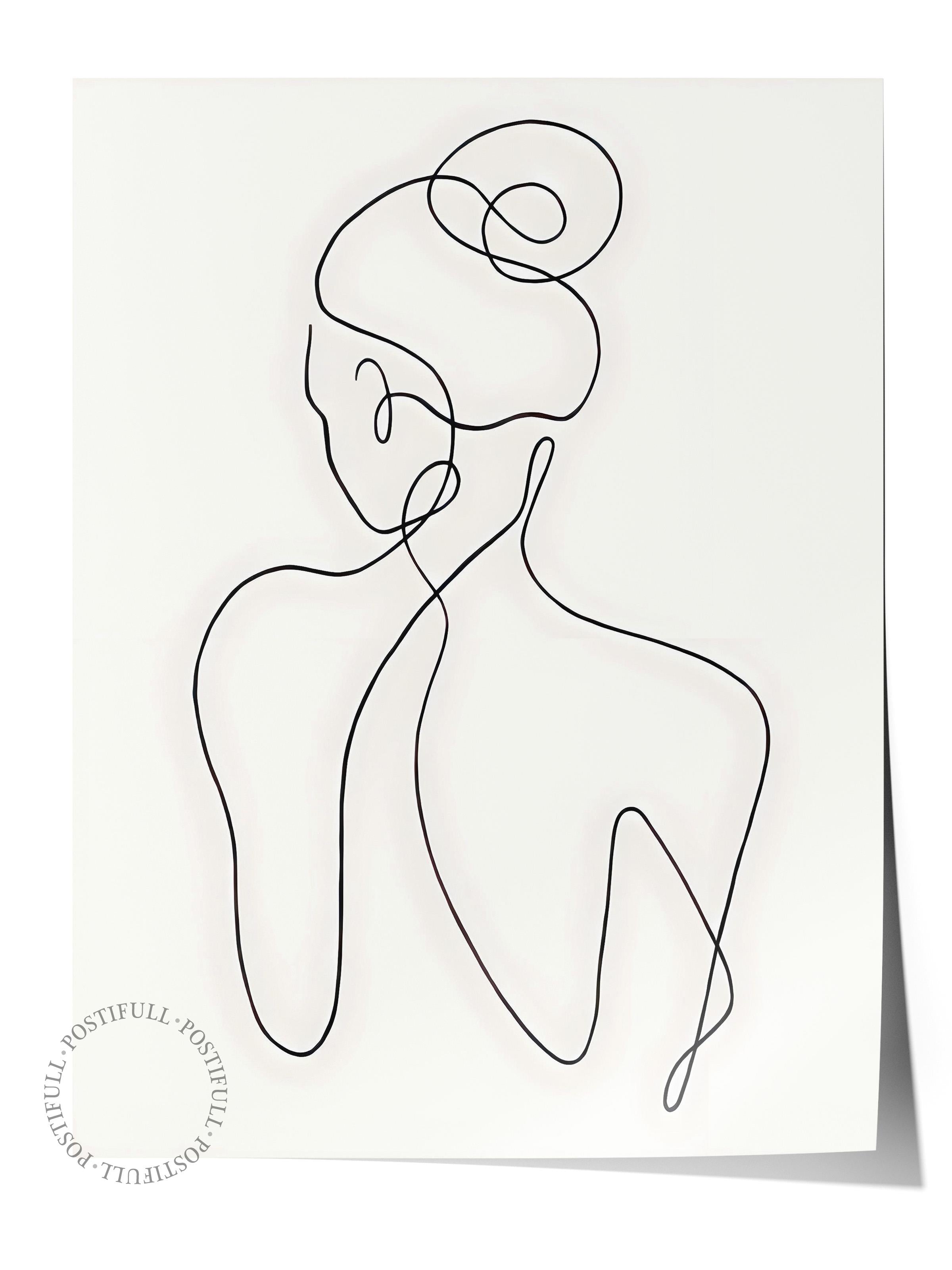 Çerçevesiz Poster, HD Kalite Duvar Posteri,Comfort Serisi, One Line Art No 1 Poster, NO:108653