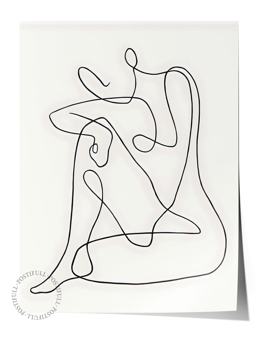 Çerçevesiz Poster, HD Kalite Duvar Posteri,Comfort Serisi, One Line Art No 2 Poster, NO:108654