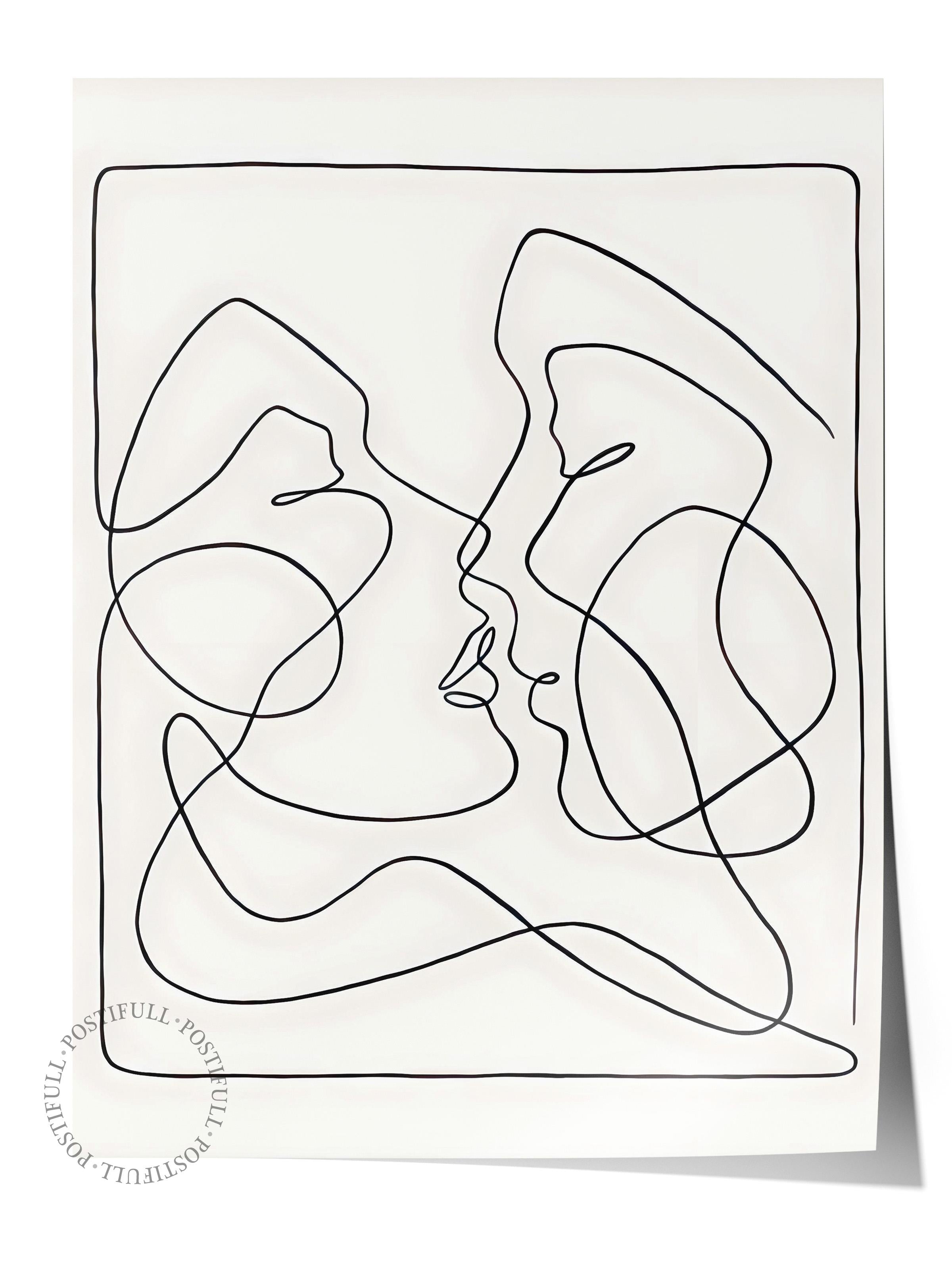 Çerçevesiz Poster, HD Kalite Duvar Posteri,Comfort Serisi, One Line Art No 3 Poster, NO:108655