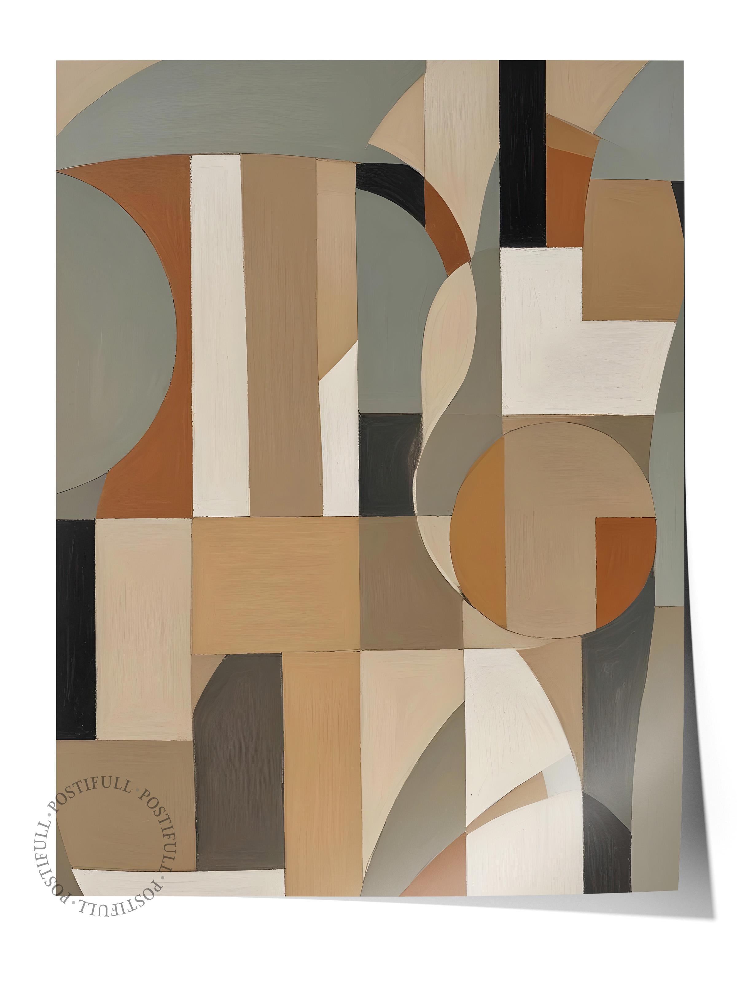 Çerçevesiz Poster, HD Kalite Duvar Posteri,Comfort Serisi, Painted Shapes No1 Poster, NO:108689