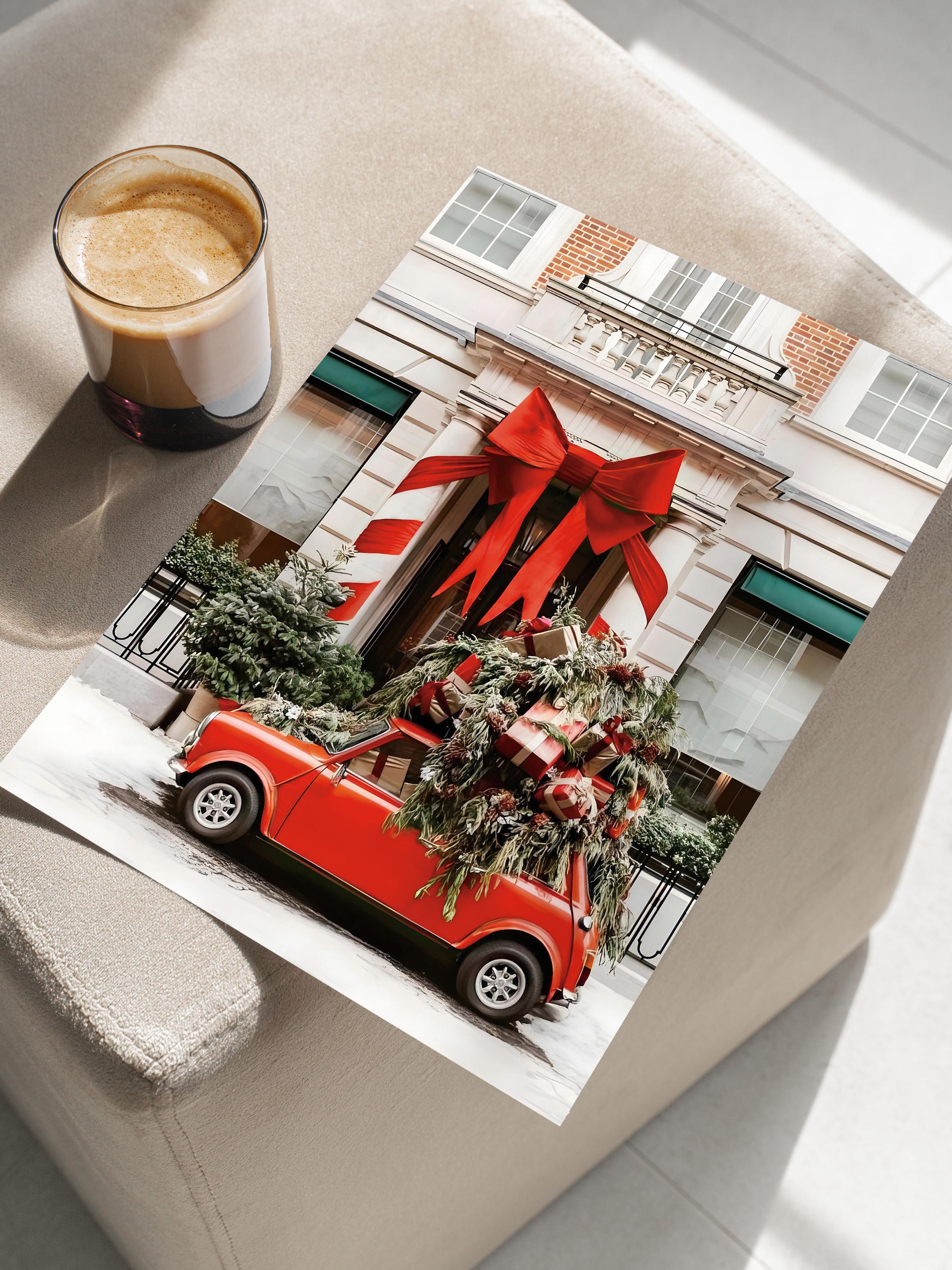 Çerçevesiz Yılbaşı Posteri, Yılbaşı Dekoru, Comfort Serisi, Parked for Christmas Poster, NO:108632