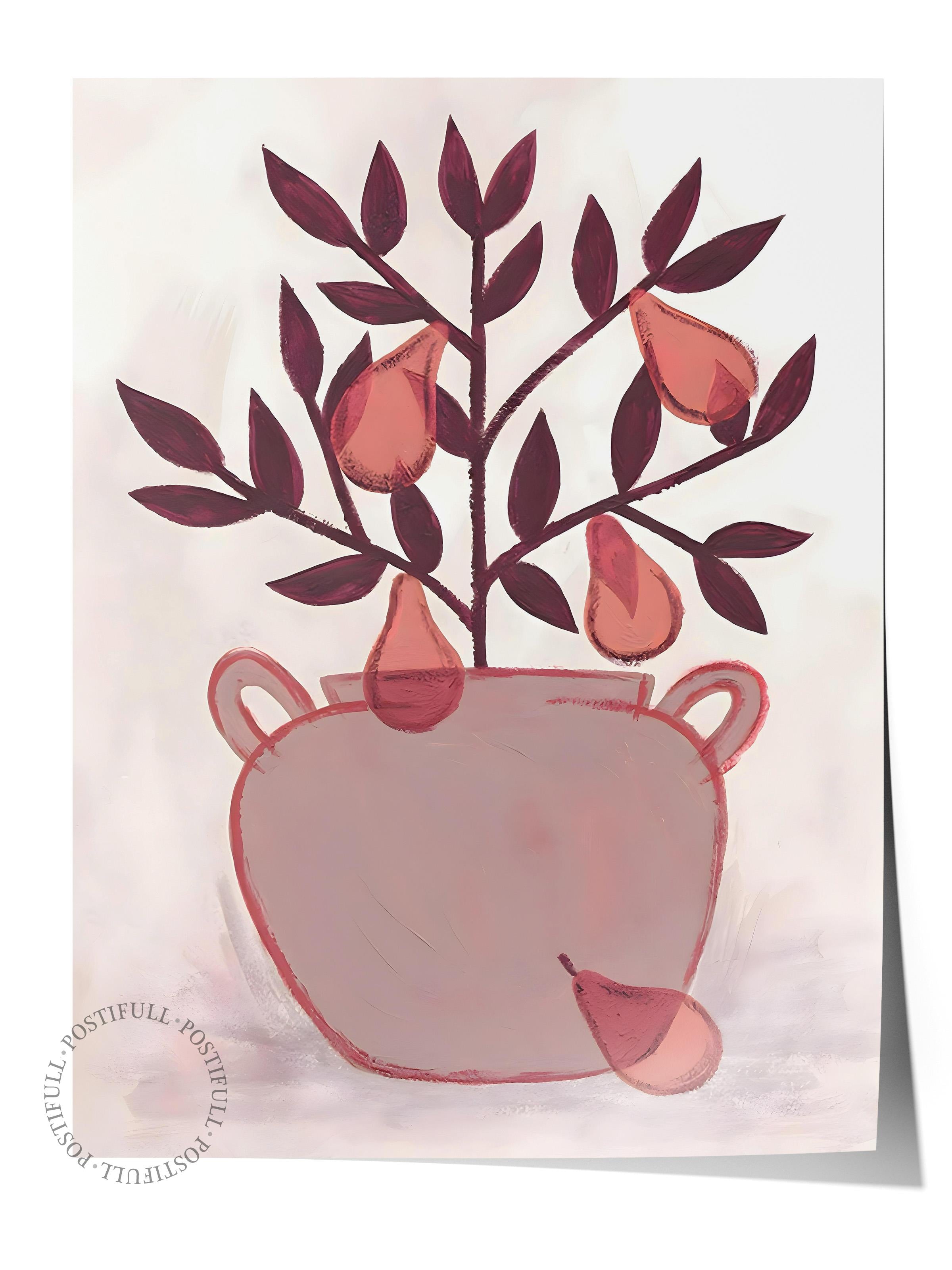 Çerçevesiz Poster, HD Kalite Duvar Posteri,Comfort Serisi, Pear Plant Poster, NO:108609