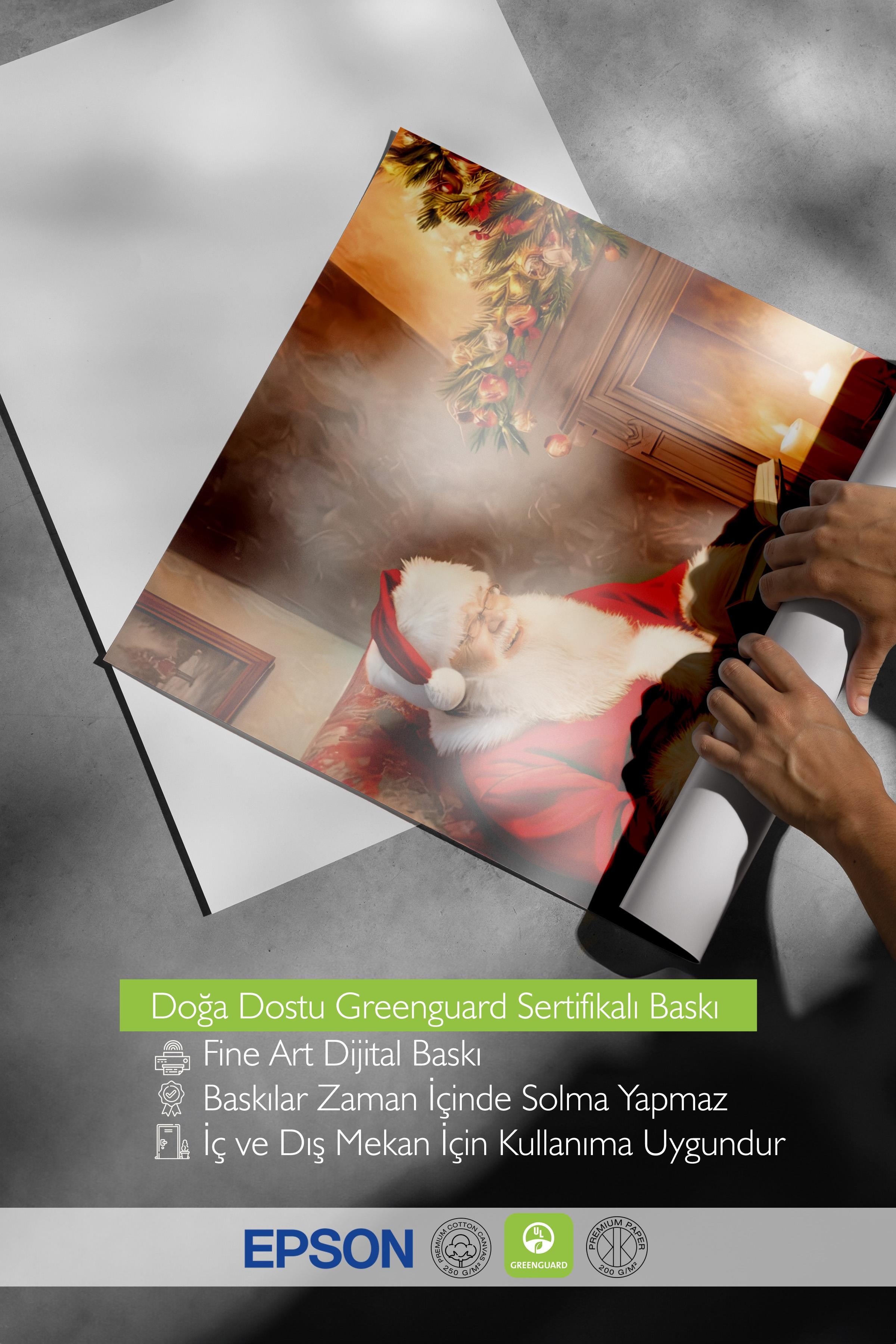 Çerçevesiz Yılbaşı Posteri, Yılbaşı Dekoru, Comfort Serisi, Reading Santa Poster, NO:108622