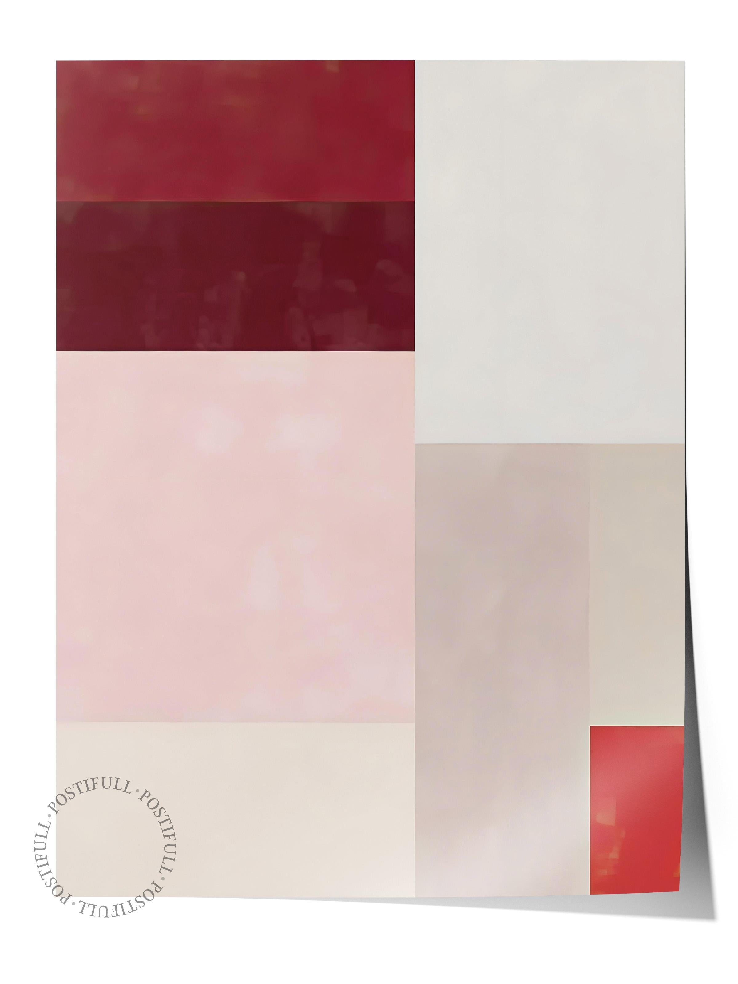 Çerçevesiz Poster, Comfort Serisi, Red And Pink Colour Block Poster, NO:108707