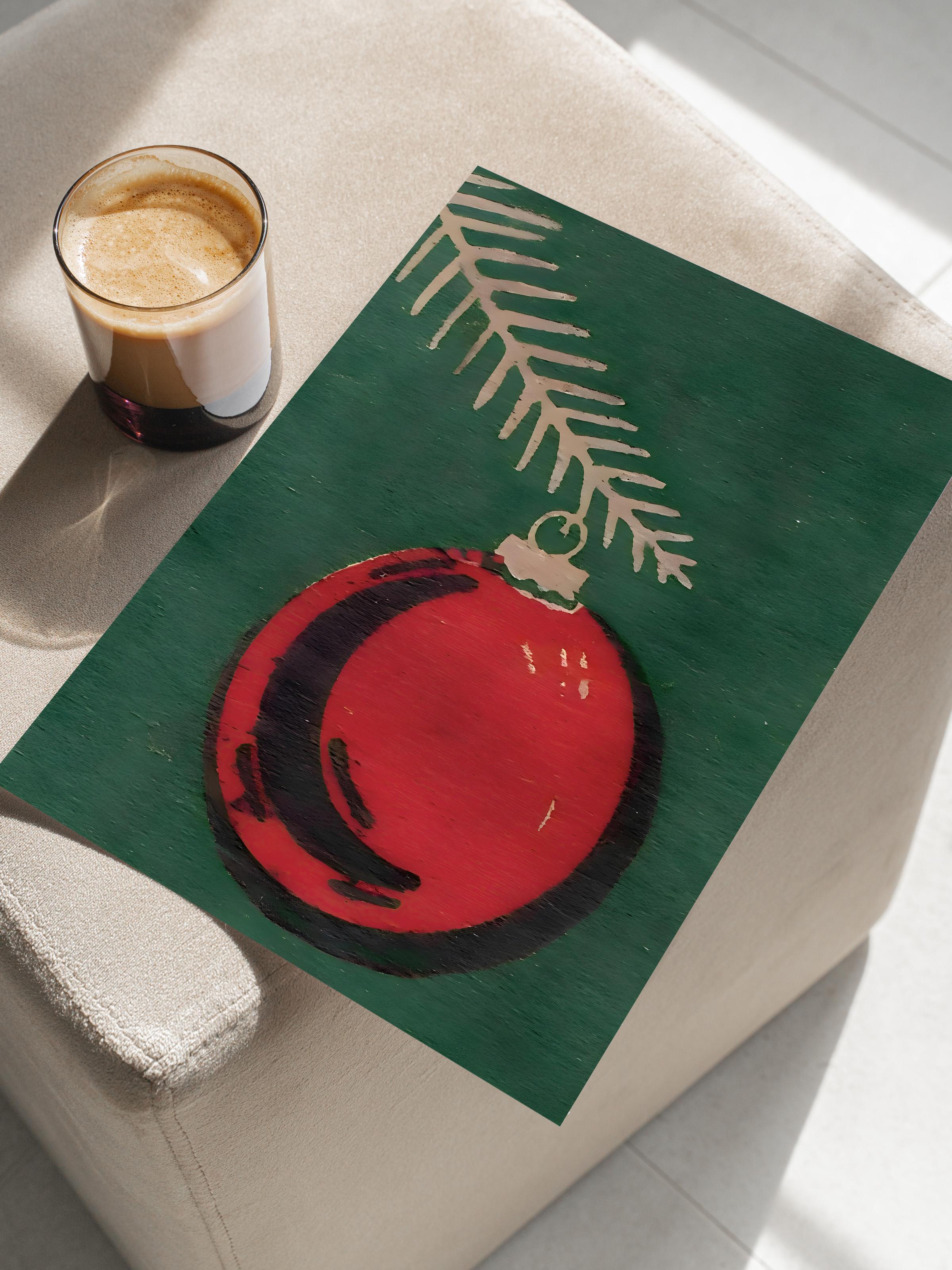 Çerçevesiz Yılbaşı Posteri, Yılbaşı Dekoru, Comfort Serisi, Retro Christmas Poster, NO:108682