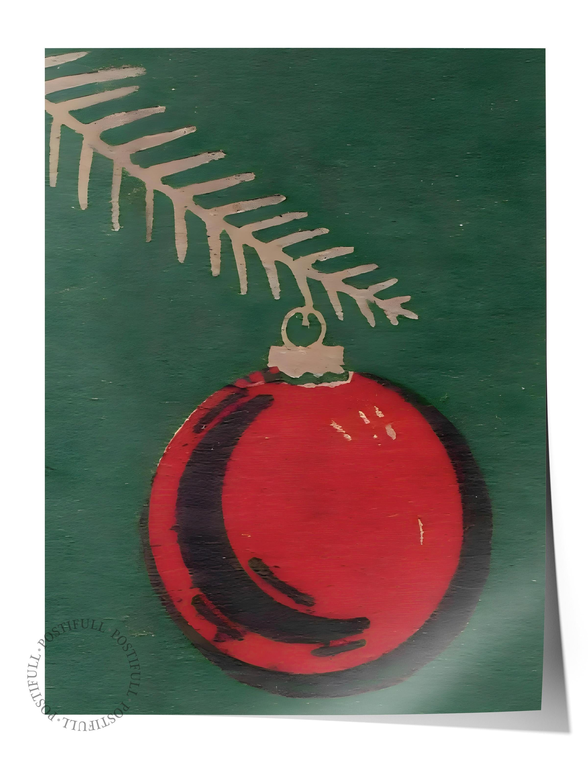 Çerçevesiz Yılbaşı Posteri, Yılbaşı Dekoru, Comfort Serisi, Retro Christmas Poster, NO:108682