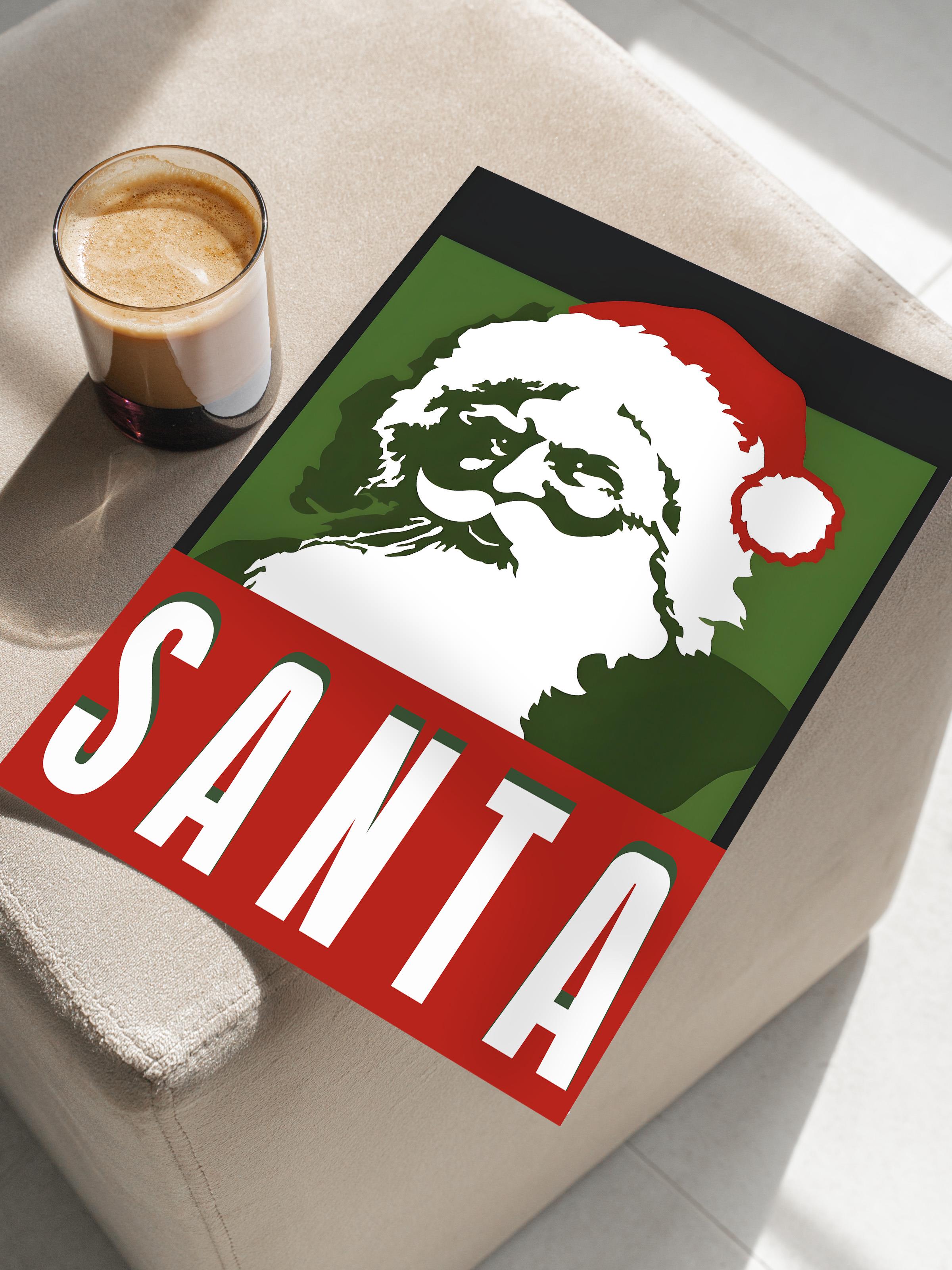 Çerçevesiz Yılbaşı Posteri, Yılbaşı Dekoru, Comfort Serisi, Santa Poster, NO:108667