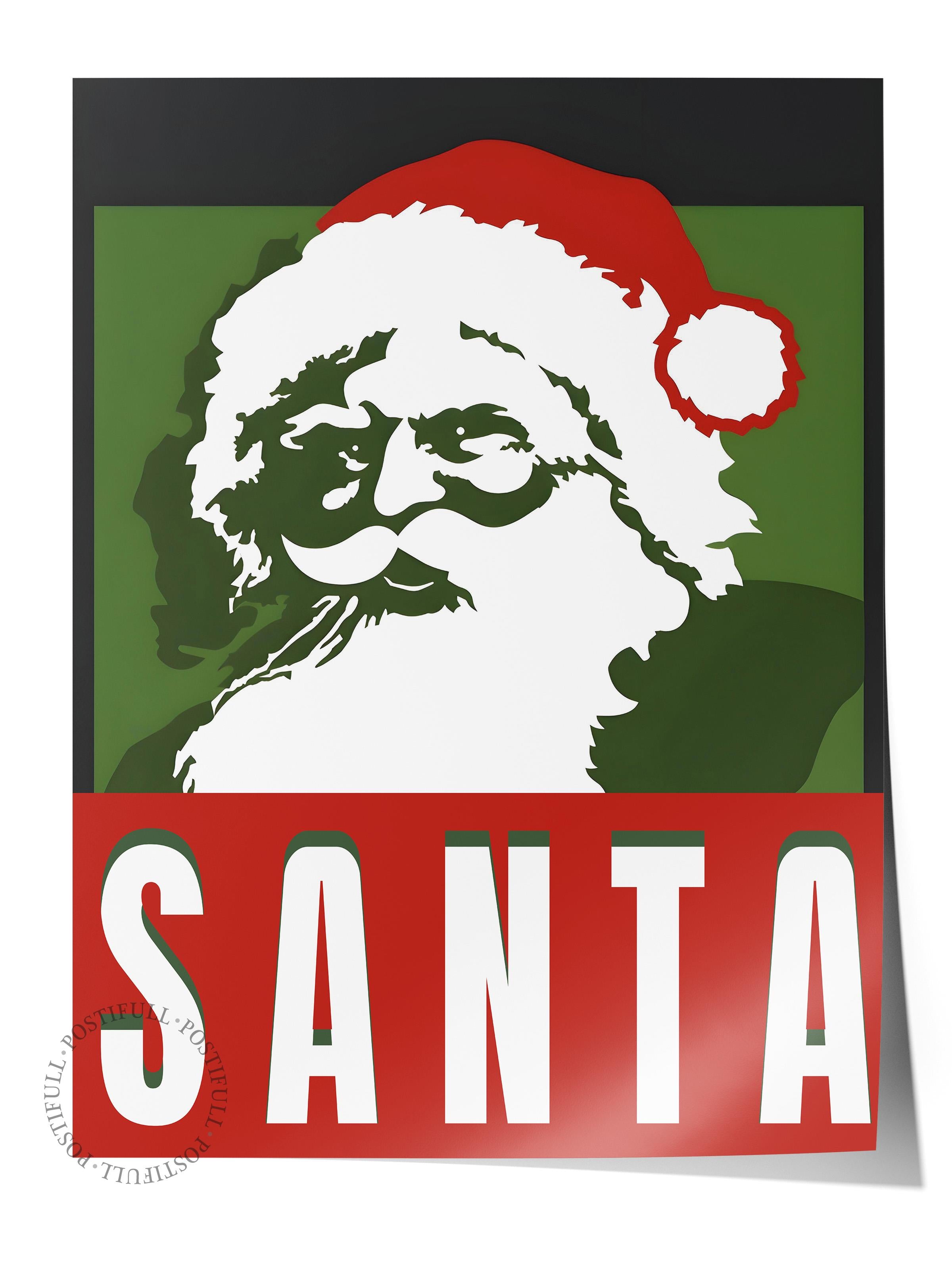 Çerçevesiz Yılbaşı Posteri, Yılbaşı Dekoru, Comfort Serisi, Santa Poster, NO:108667