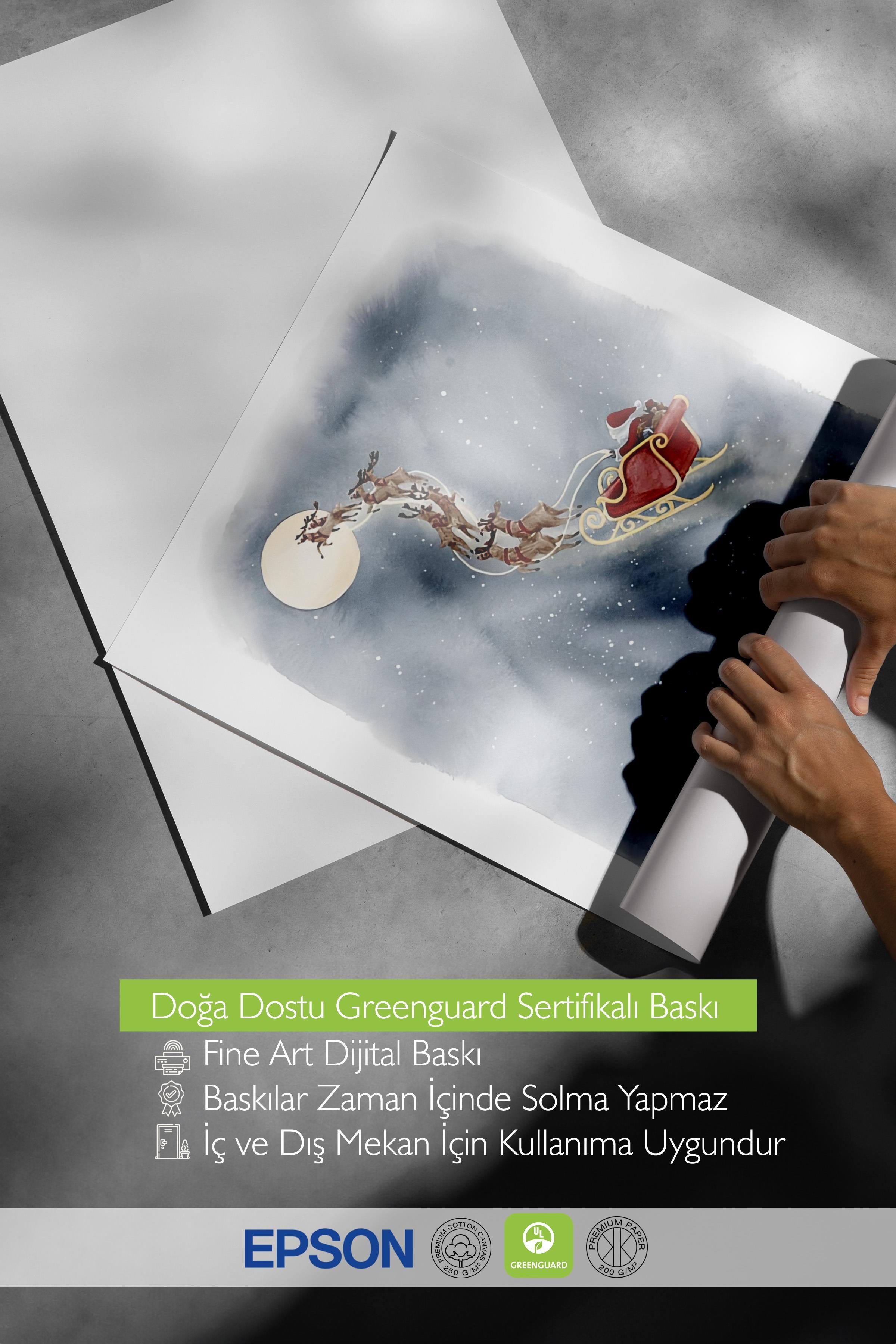 Çerçevesiz Yılbaşı Posteri, Yılbaşı Dekoru, Comfort Serisi, Santa's Sleigh Poster, NO:108639