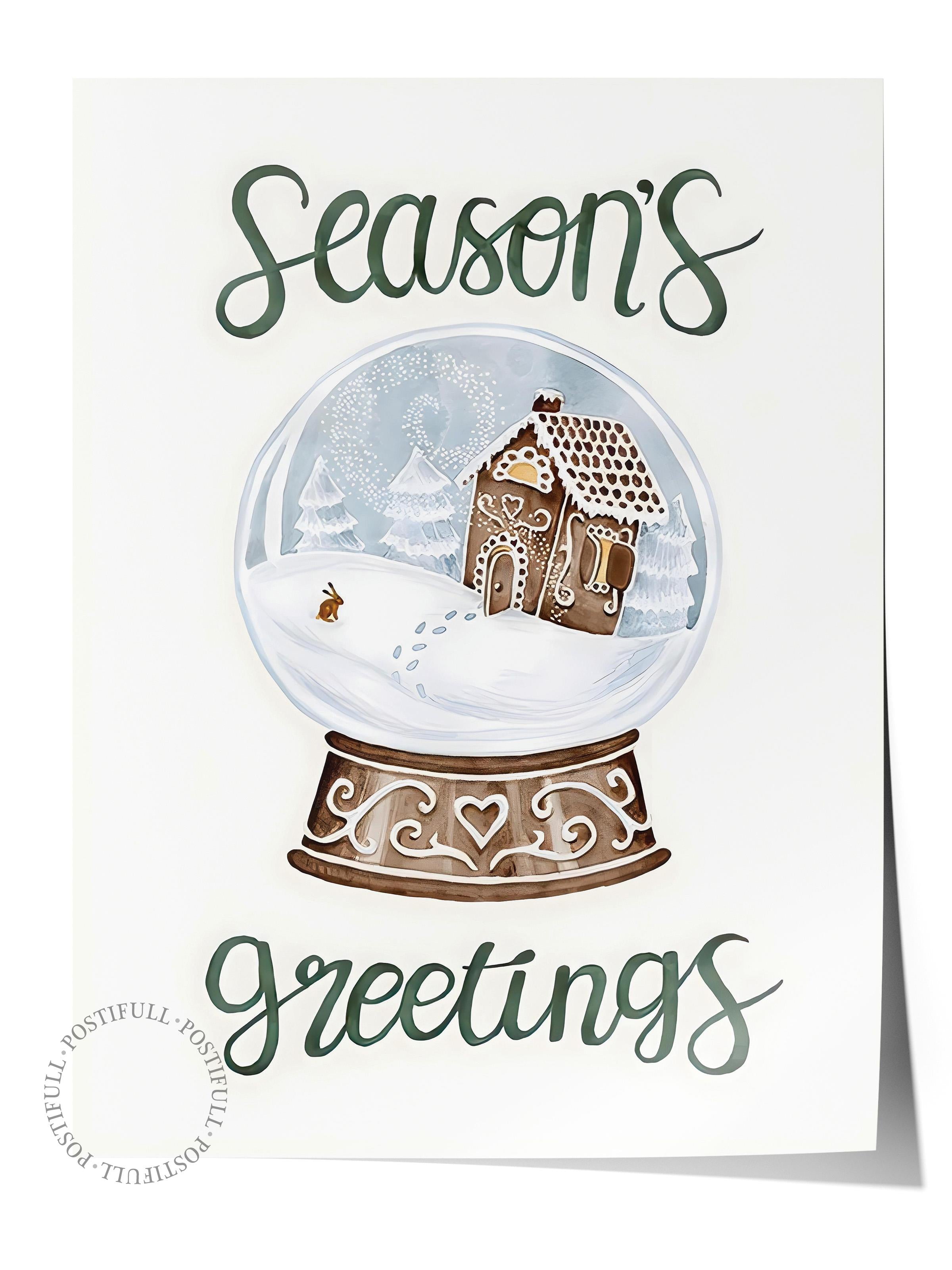Çerçevesiz Yılbaşı Posteri, Yılbaşı Dekoru, Comfort Serisi, Snow Globe Poster, NO:108638