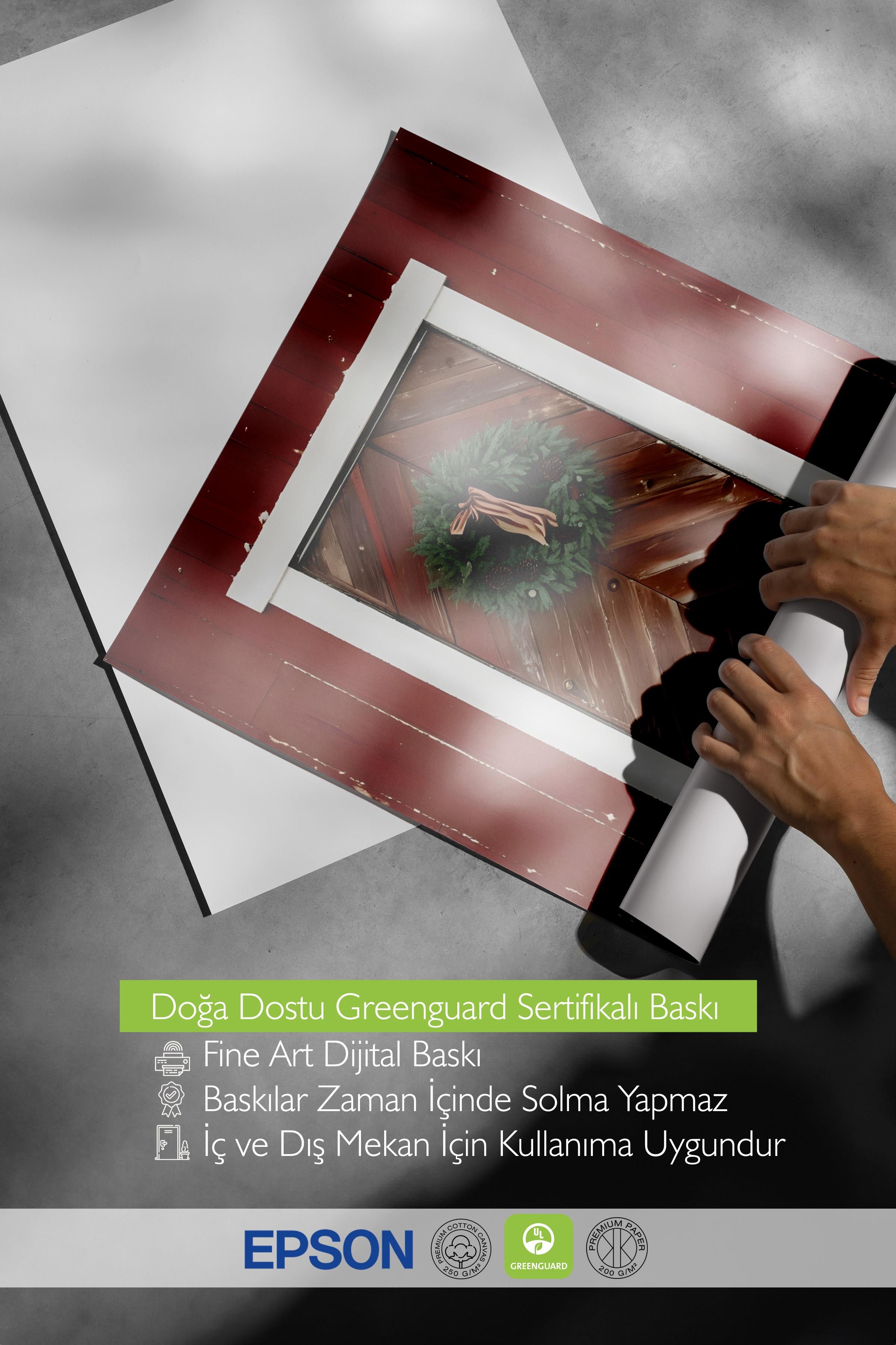 Çerçevesiz Yılbaşı Posteri, Yılbaşı Dekoru, Comfort Serisi, Snowy Door Poster, NO:108628