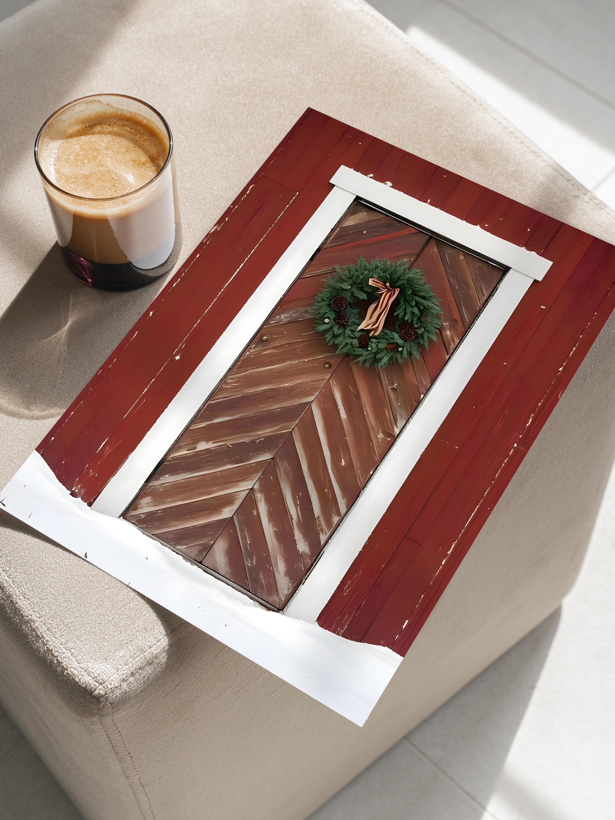 Çerçevesiz Yılbaşı Posteri, Yılbaşı Dekoru, Comfort Serisi, Snowy Door Poster, NO:108628