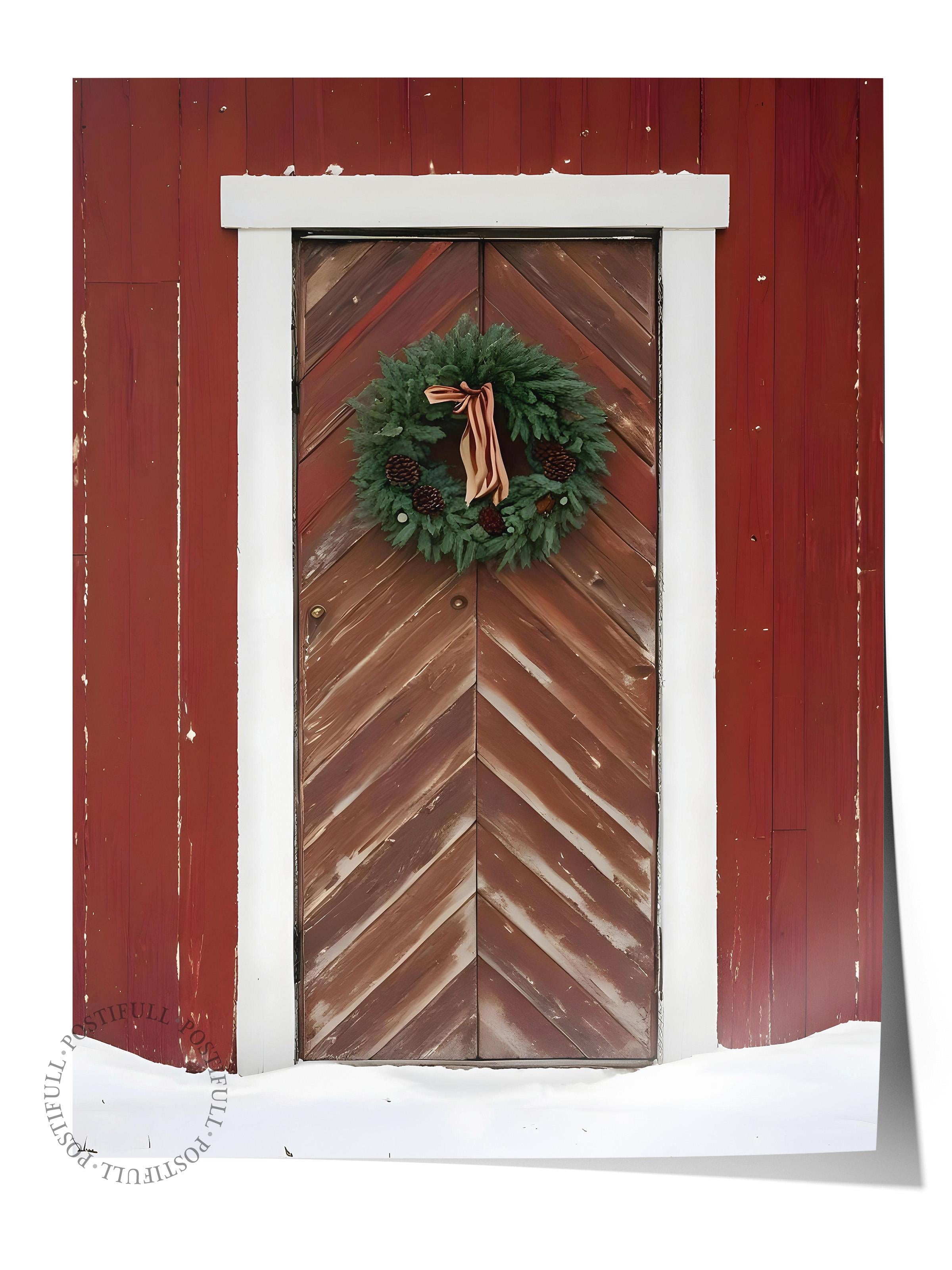 Çerçevesiz Yılbaşı Posteri, Yılbaşı Dekoru, Comfort Serisi, Snowy Door Poster, NO:108628