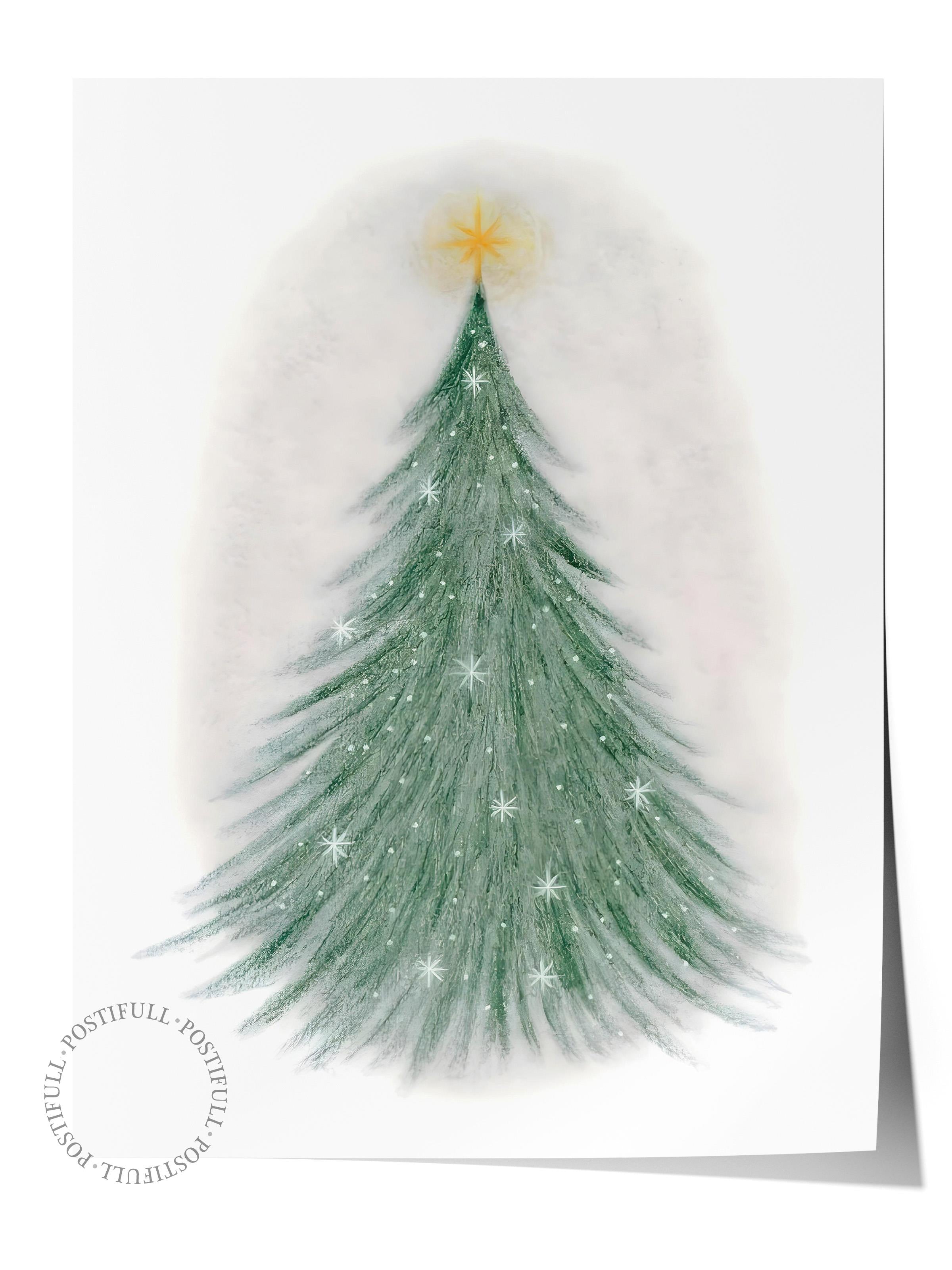 Çerçevesiz Yılbaşı Posteri, Yılbaşı Dekoru, Comfort Serisi, Sparkling Christmas Tree Poster, NO:108624