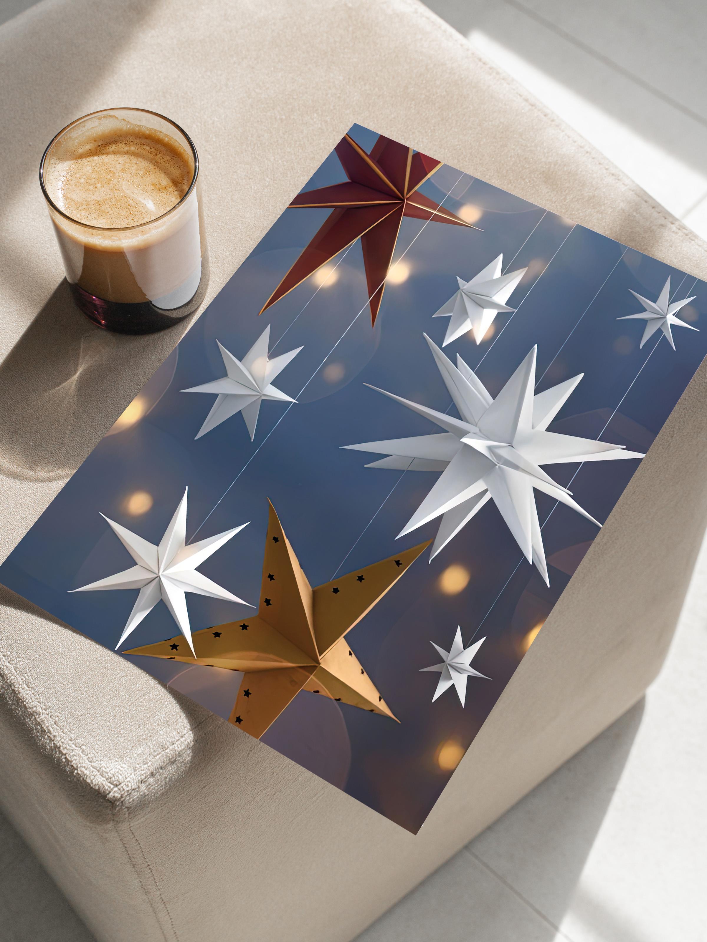 Çerçevesiz Yılbaşı Posteri, Yılbaşı Dekoru, Comfort Serisi, Stars Aligned Poster, NO:108662