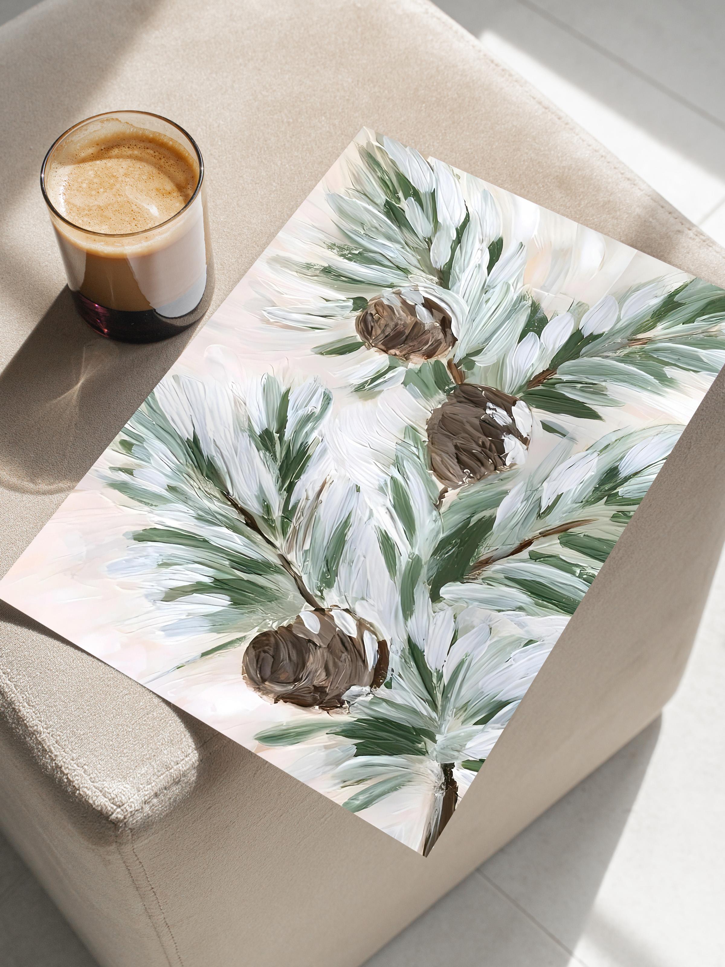 Çerçevesiz Yılbaşı Posteri, Yılbaşı Dekoru, Comfort Serisi, Winter Branch Poster, NO:108673