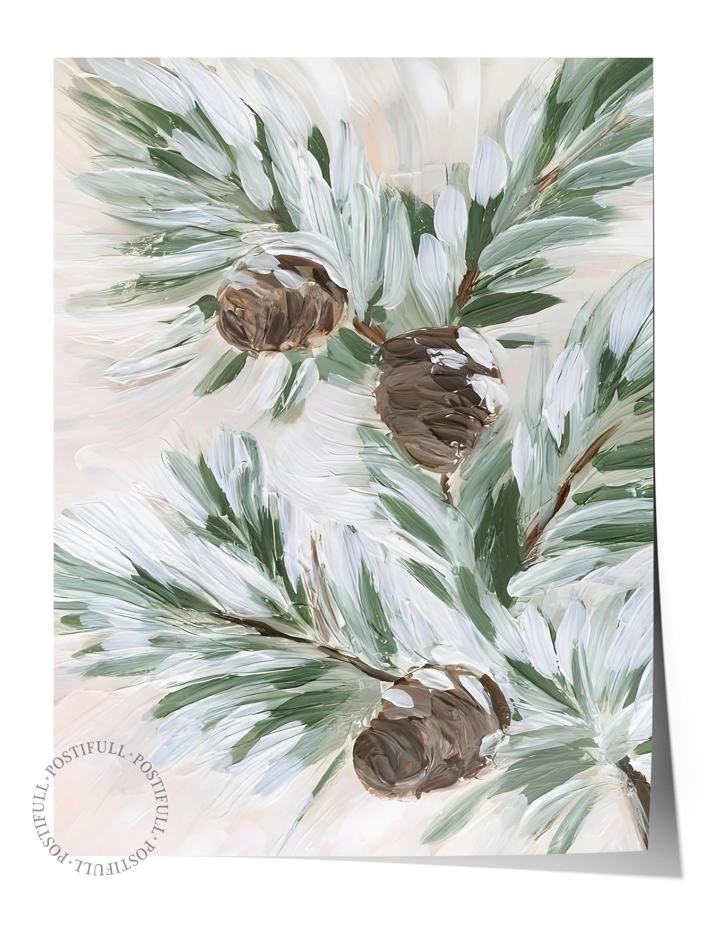 Çerçevesiz Yılbaşı Posteri, Yılbaşı Dekoru, Comfort Serisi, Winter Branch Poster, NO:108673