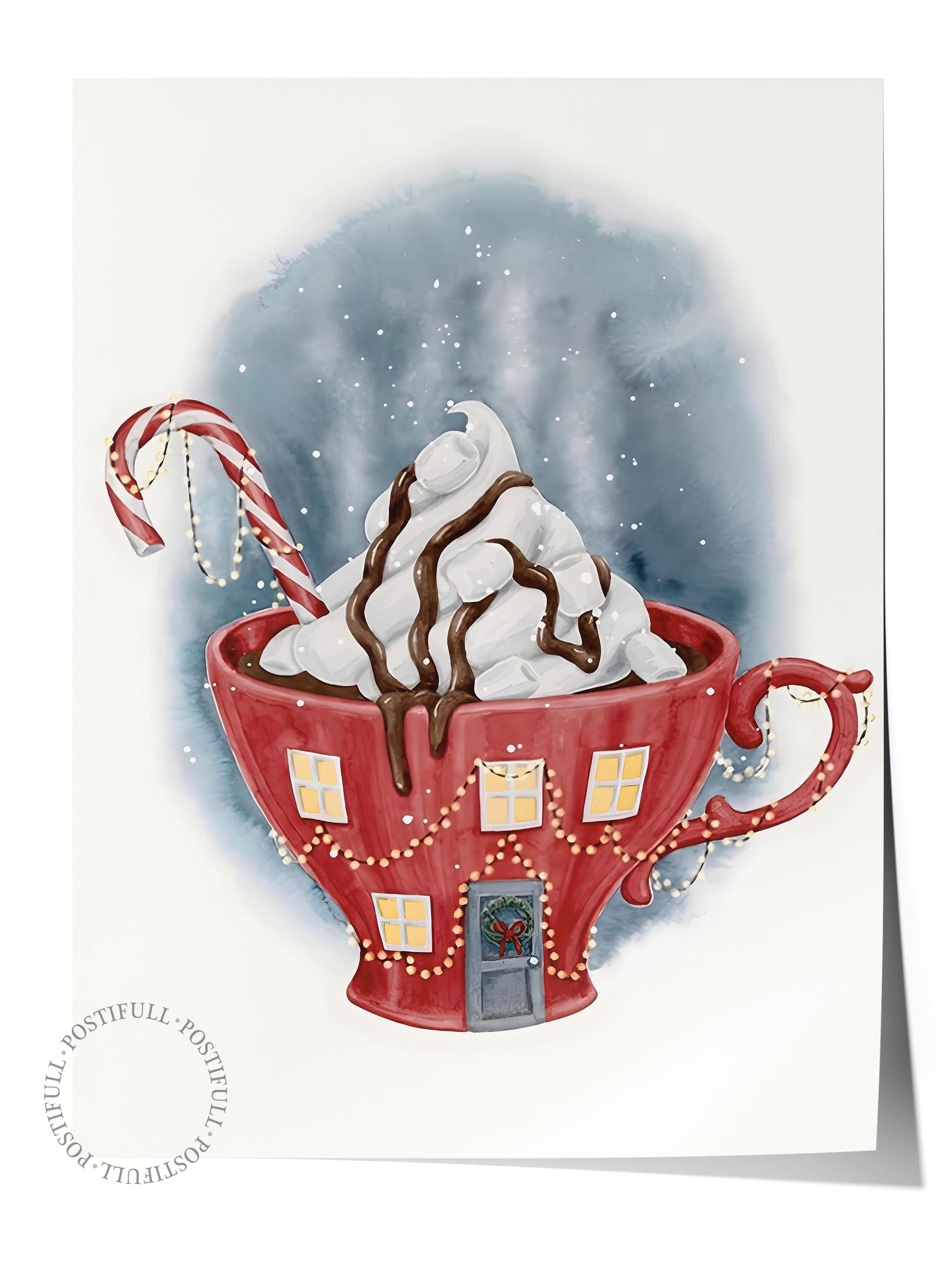 Çerçevesiz Yılbaşı Posteri, Yılbaşı Dekoru, Comfort Serisi, Wintery Cup Poster, NO:108641