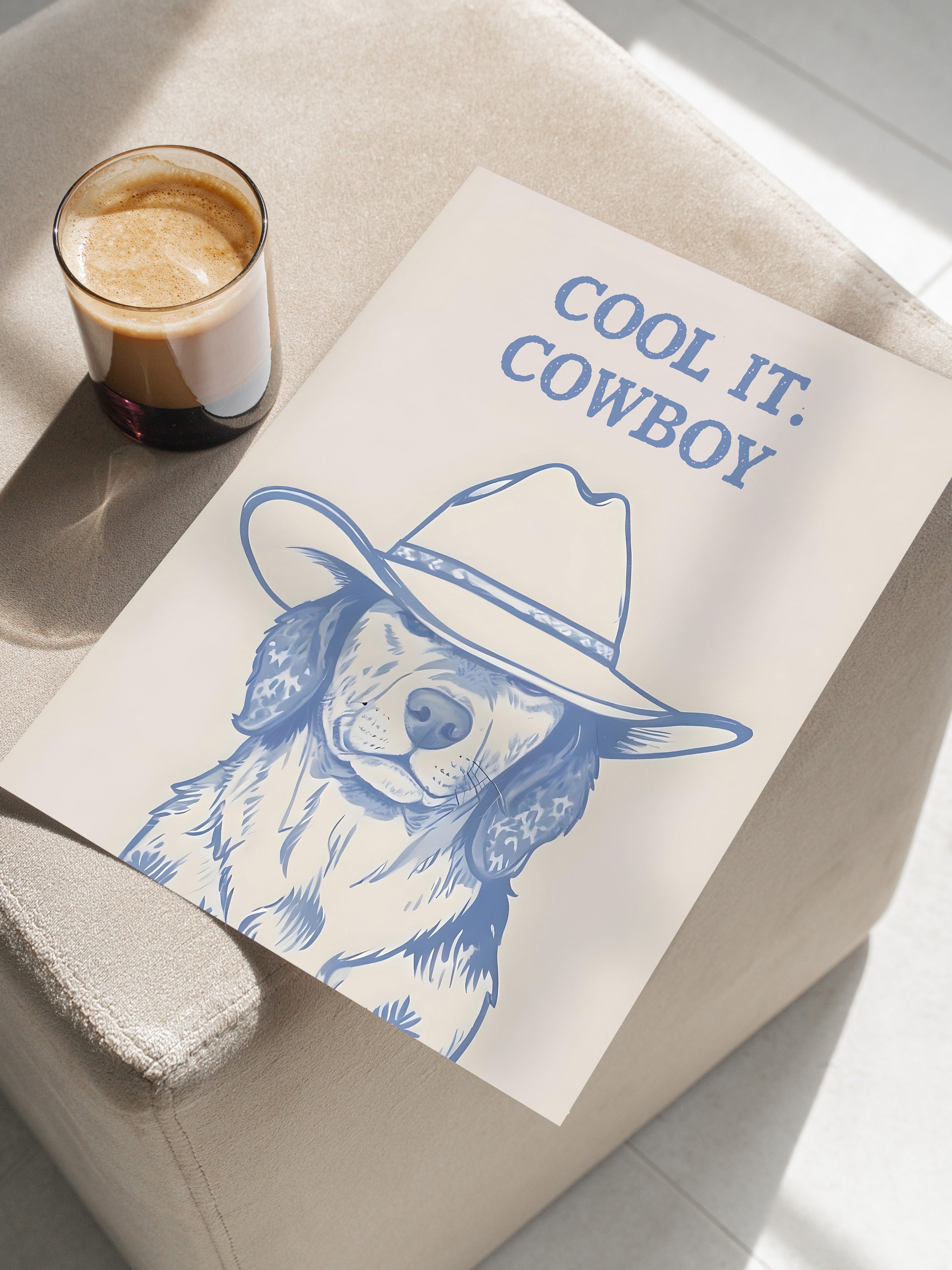 Çerçevesiz Poster, Cool it Cowboy , Comfort Serisi Duvar Posteri, NO:108930