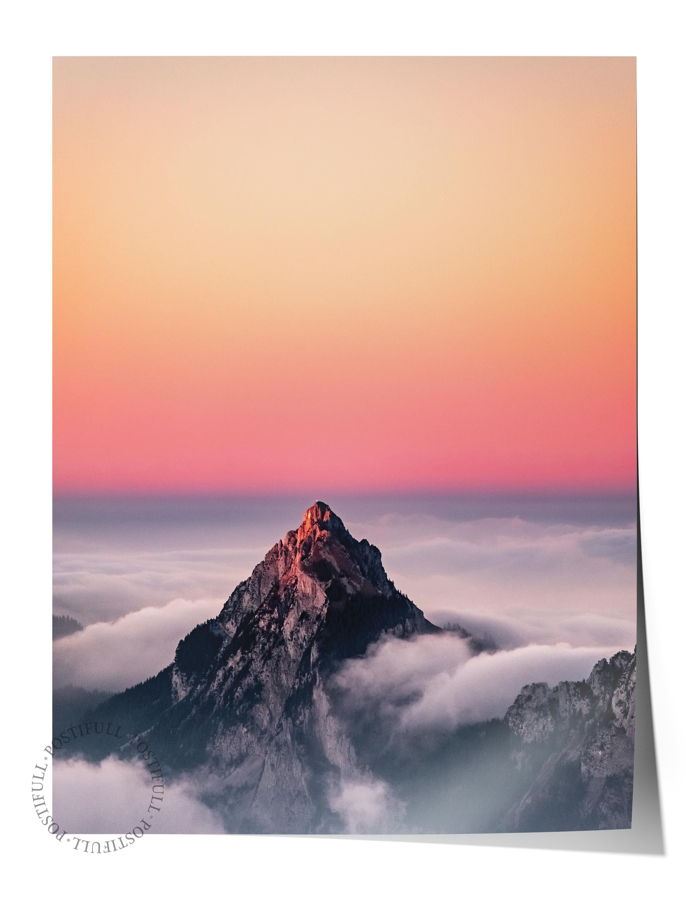 Çerçevesiz Poster Dağ No:1, Fotoğraf Baskısı, Salon, Mutfak, Oturma Odası, Hol Duvar Dekoru Poster
