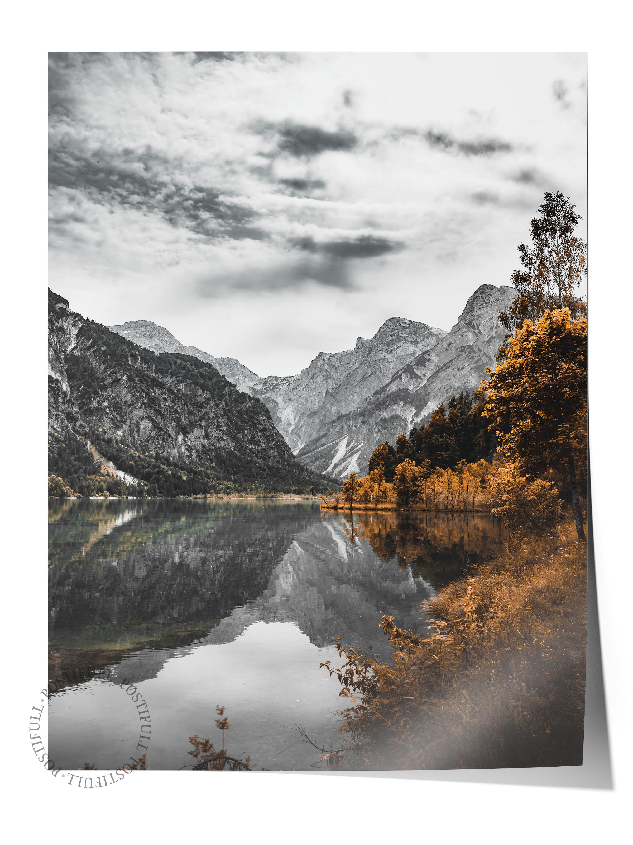 Çerçevesiz Poster Dağ No:28, Fotoğraf Baskısı, Salon, Mutfak, Oturma Odası, Hol Duvar Dekoru Poster