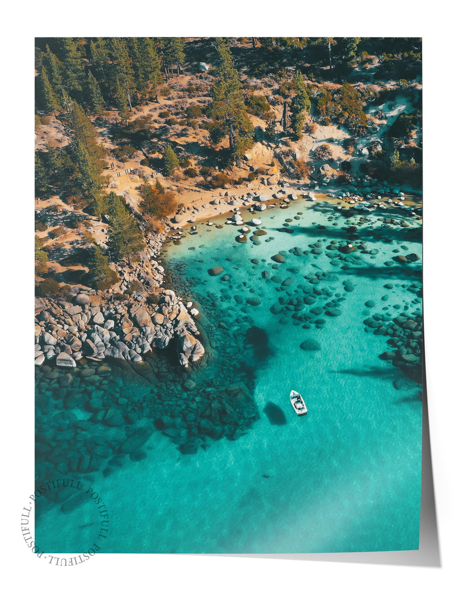 Kıyı ve Deniz Üzerinden Fotoğraf Çerçevesiz Poster