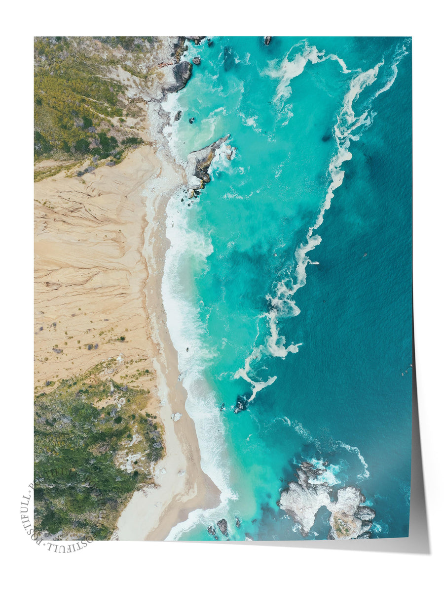 Sahilde Dalgalar Fotoğraf Çerçevesiz Poster