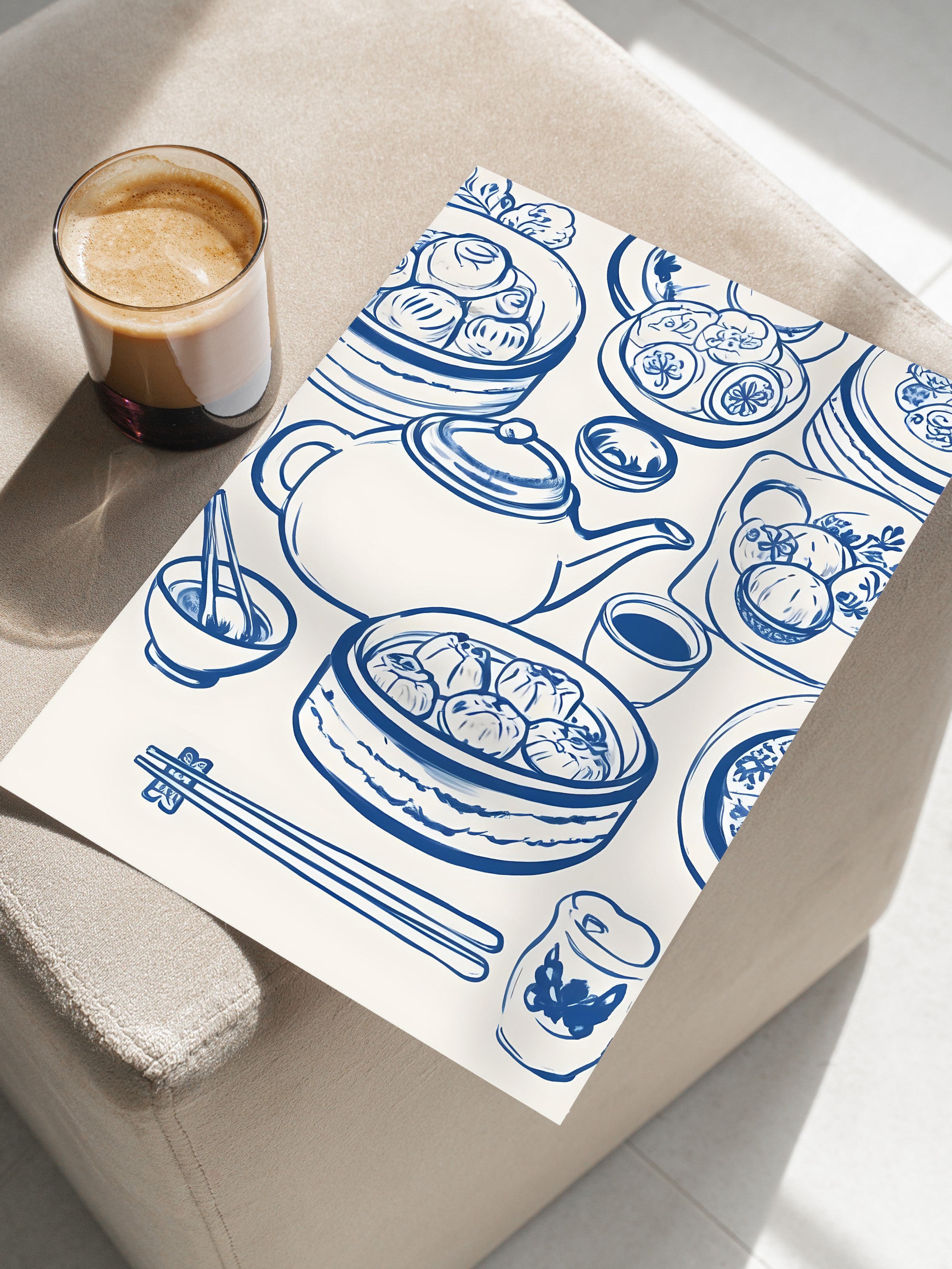 Çerçevesiz Poster, Dumpling Table, Comfort Serisi Mutfak Duvar Posteri, NO:109119