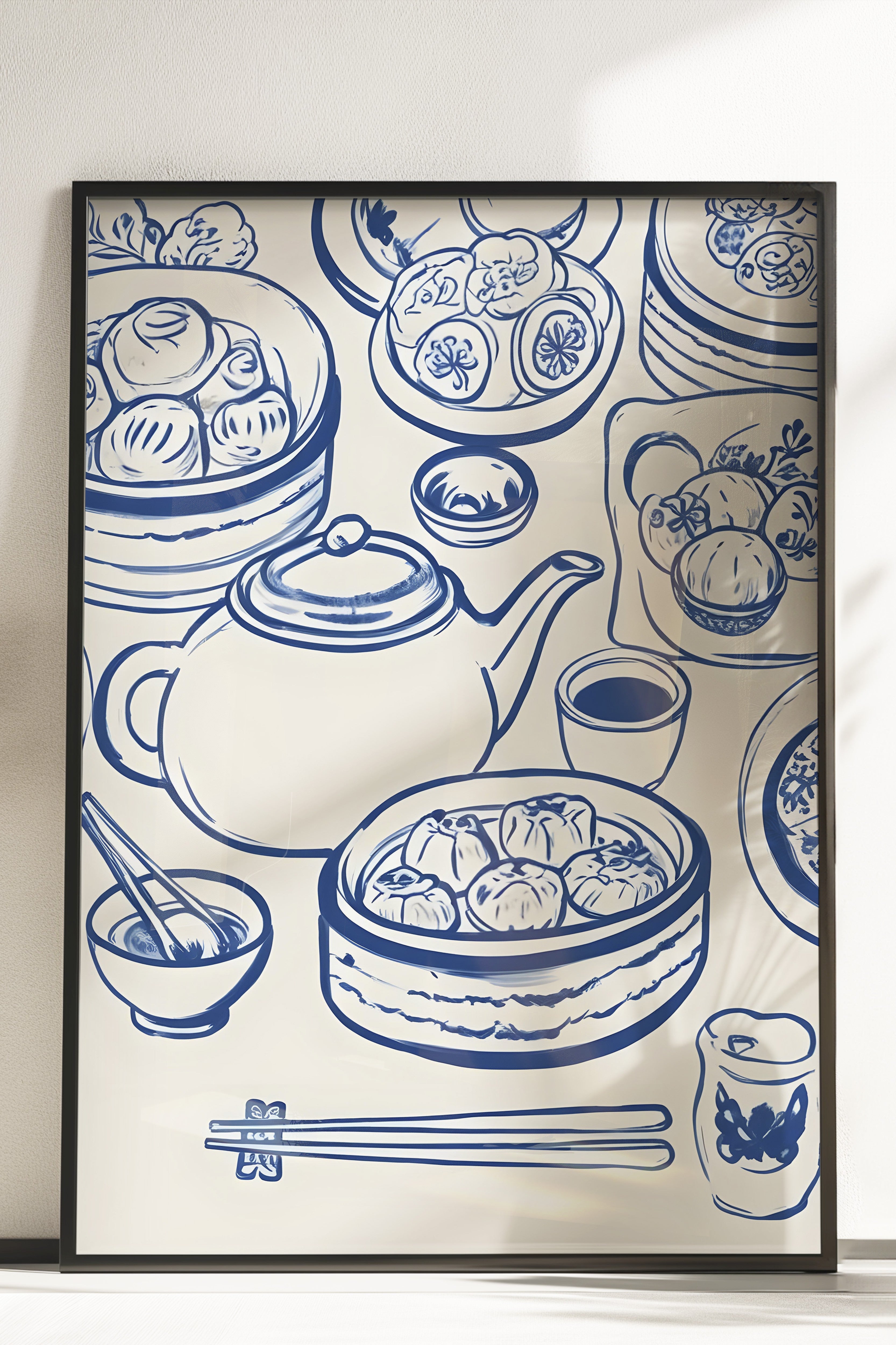Çerçevesiz Poster, Dumpling Table, Comfort Serisi Mutfak Duvar Posteri, NO:109119