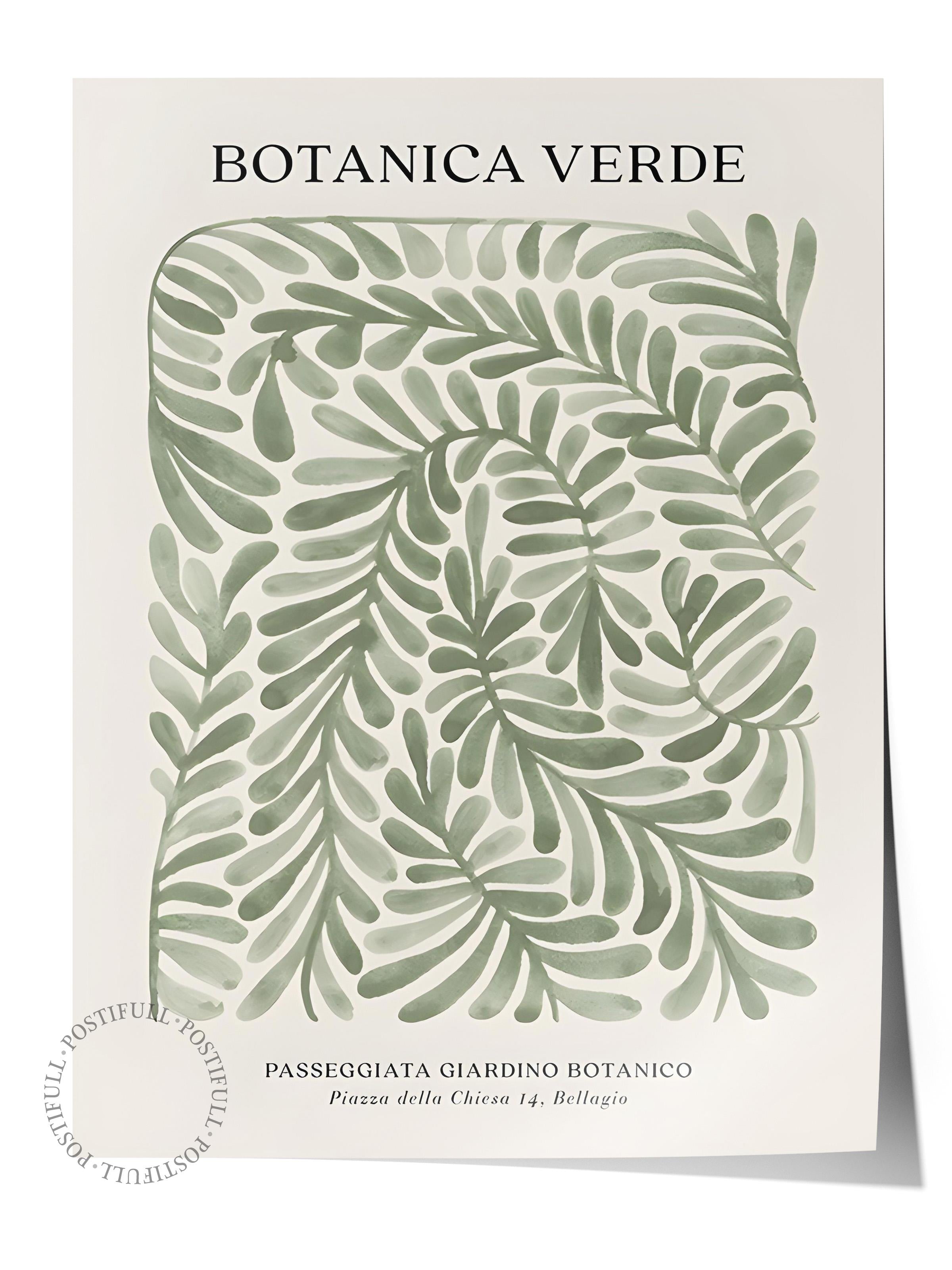 Çerçevesiz Poster, Duvar Posteri, Botanica Verde Poster, NO:108594