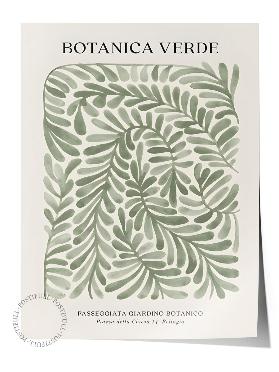 Çerçevesiz Poster, Duvar Posteri, Botanica Verde Poster, NO:108594