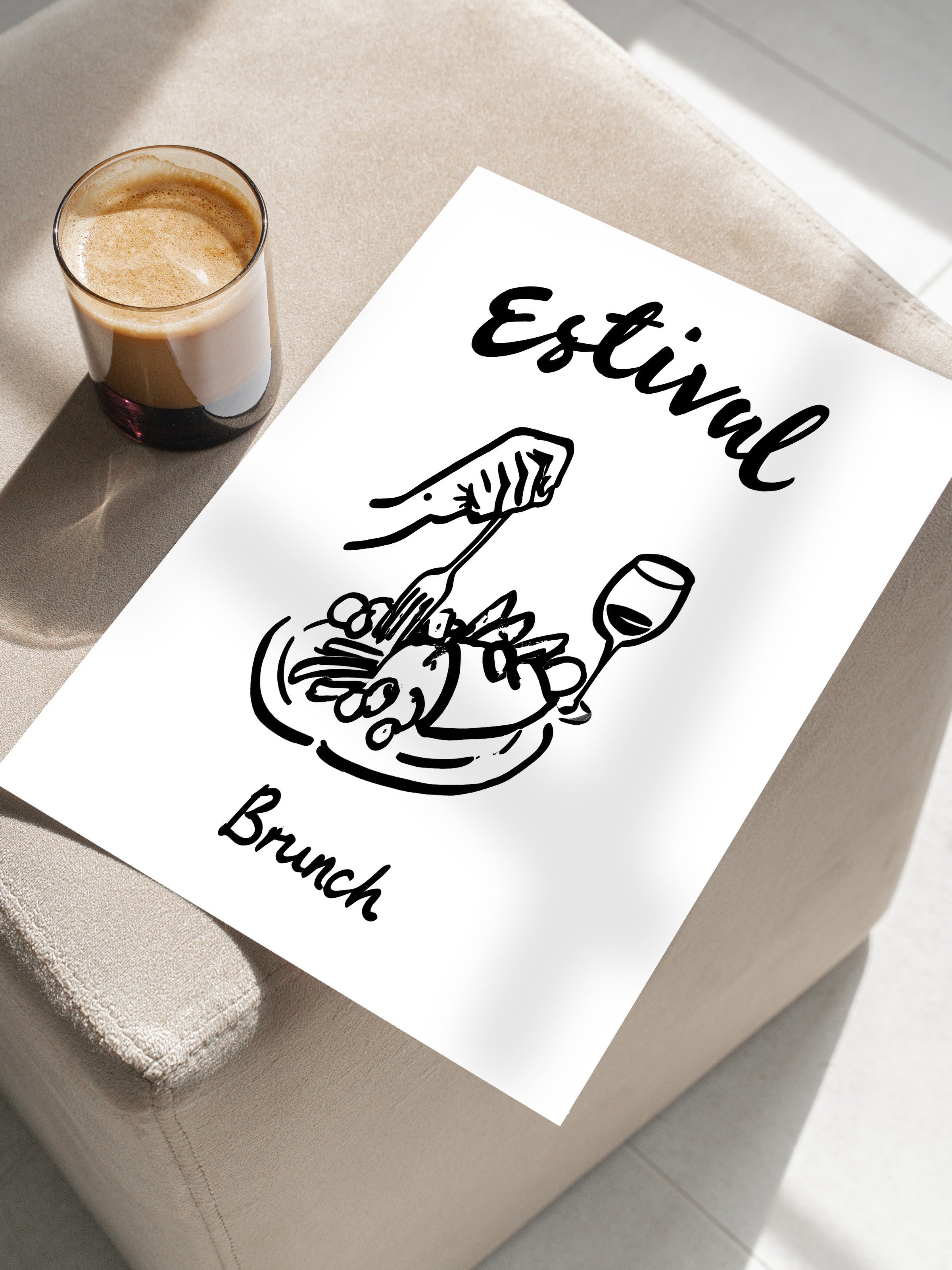 Çerçevesiz Poster, Estival Brunch, Comfort Serisi Mutfak Duvar Posteri, NO:109113