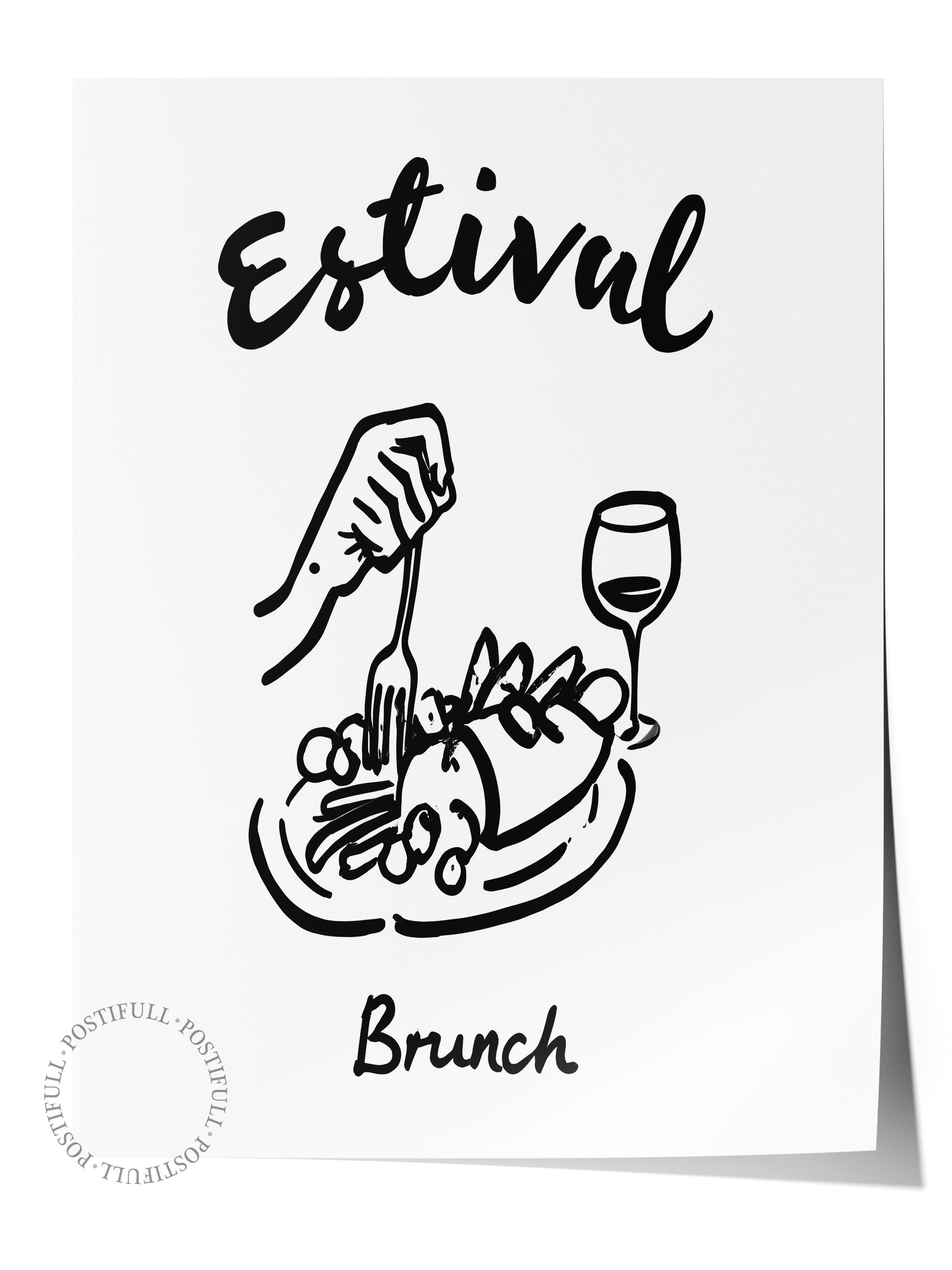 Çerçevesiz Poster, Estival Brunch, Comfort Serisi Mutfak Duvar Posteri, NO:109113