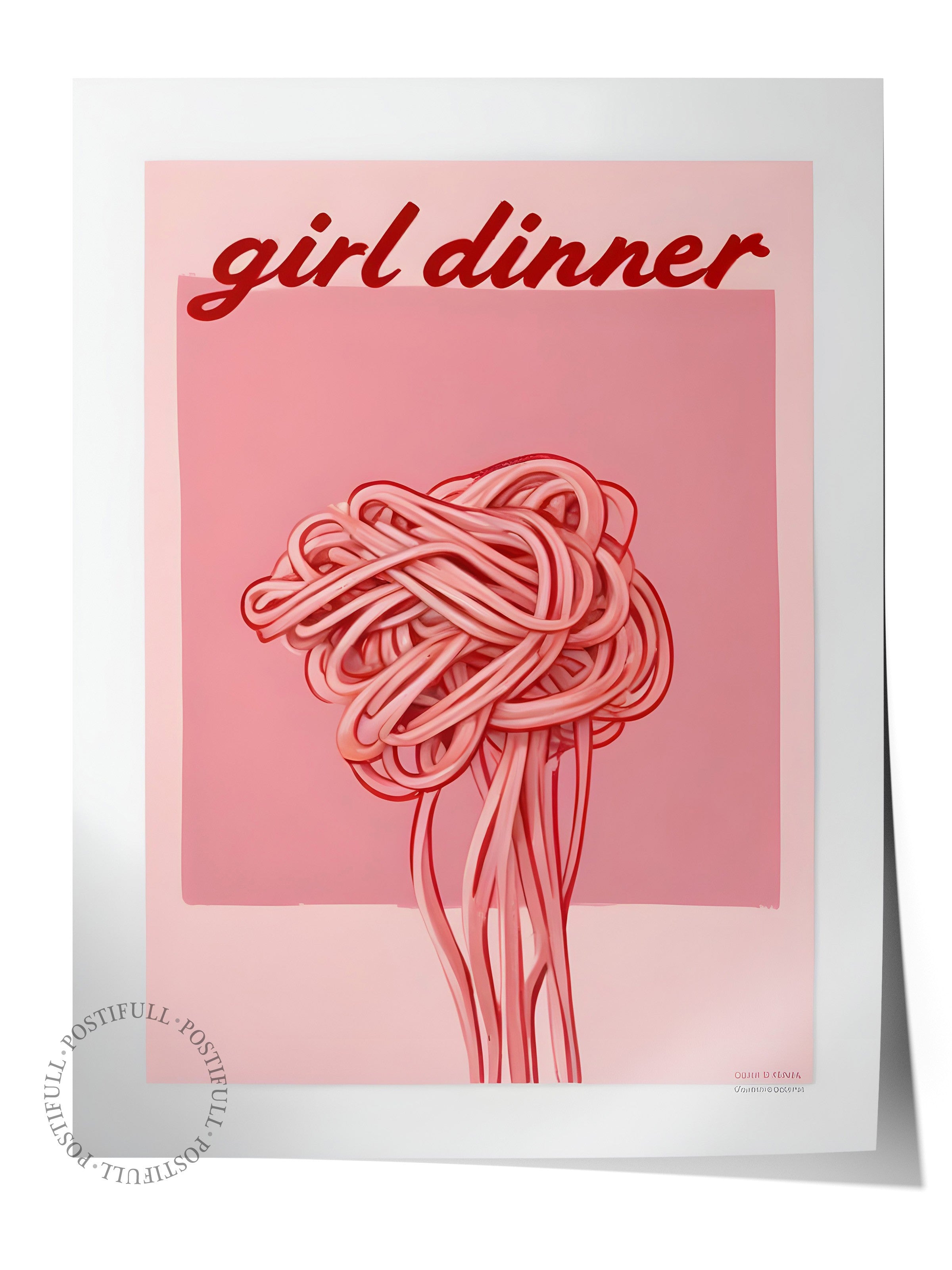 Çerçevesiz Poster, Girl Dinner, Comfort Serisi Mutfak Duvar Posteri, NO:109095